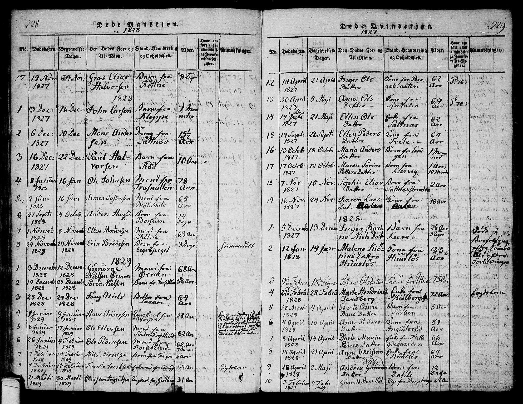 Onsøy prestekontor Kirkebøker, SAO/A-10914/F/Fa/L0002: Parish register (official) no. I 2, 1814-1840, p. 228-229