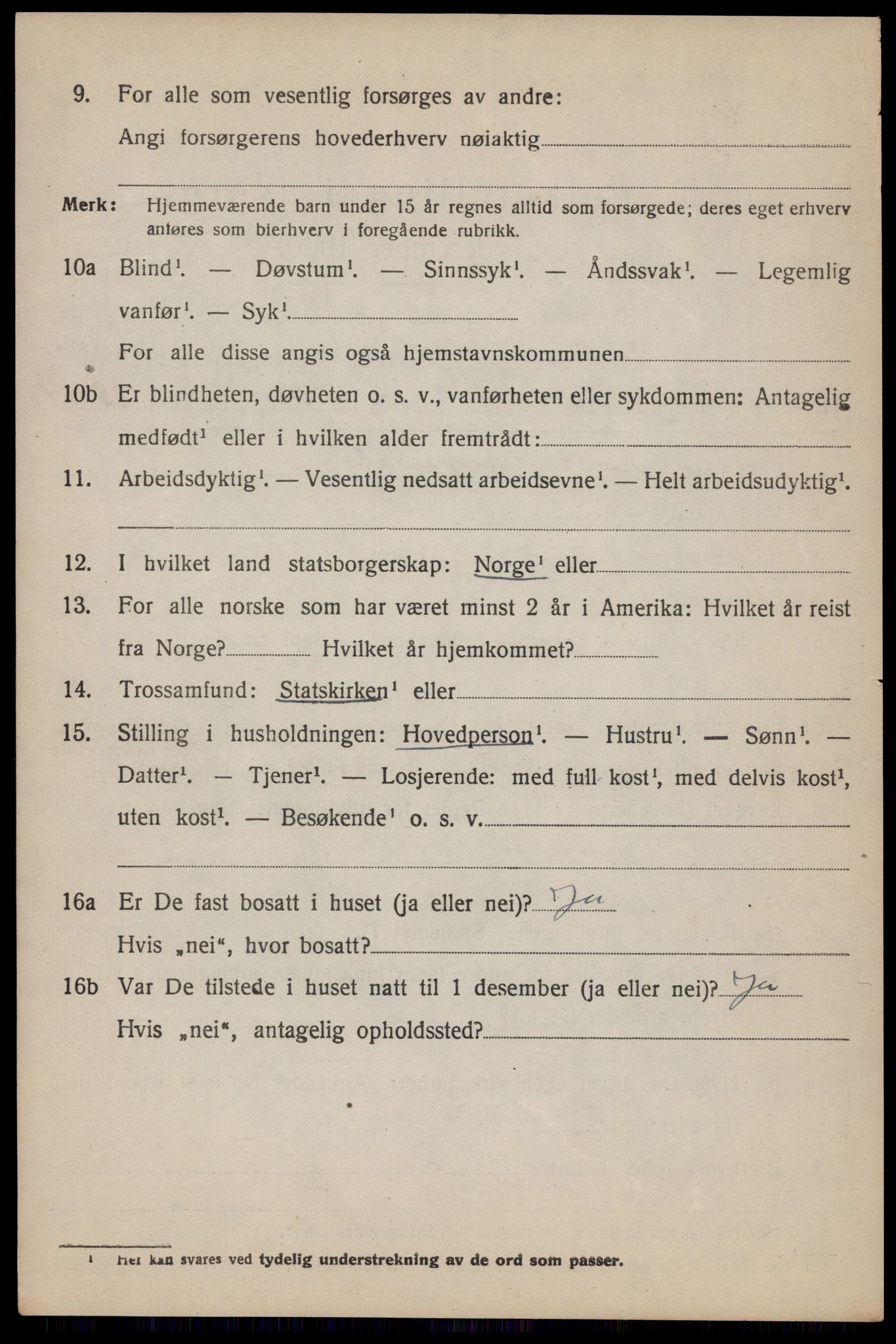 SAST, 1920 census for Forsand, 1920, p. 3412