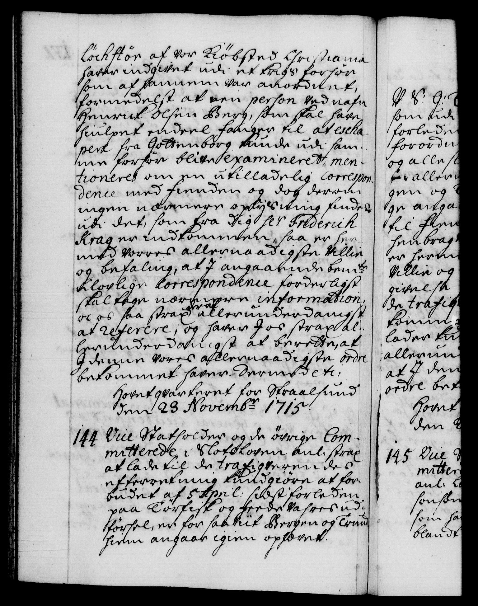 Danske Kanselli 1572-1799, AV/RA-EA-3023/F/Fc/Fca/Fcab/L0020: Norske tegnelser, 1715-1718, p. 137b