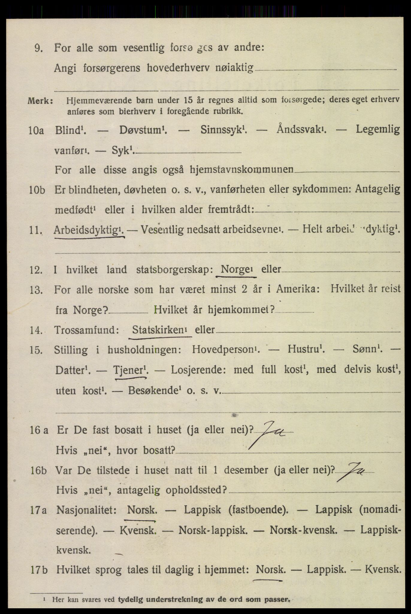 SAT, 1920 census for Egge, 1920, p. 1865