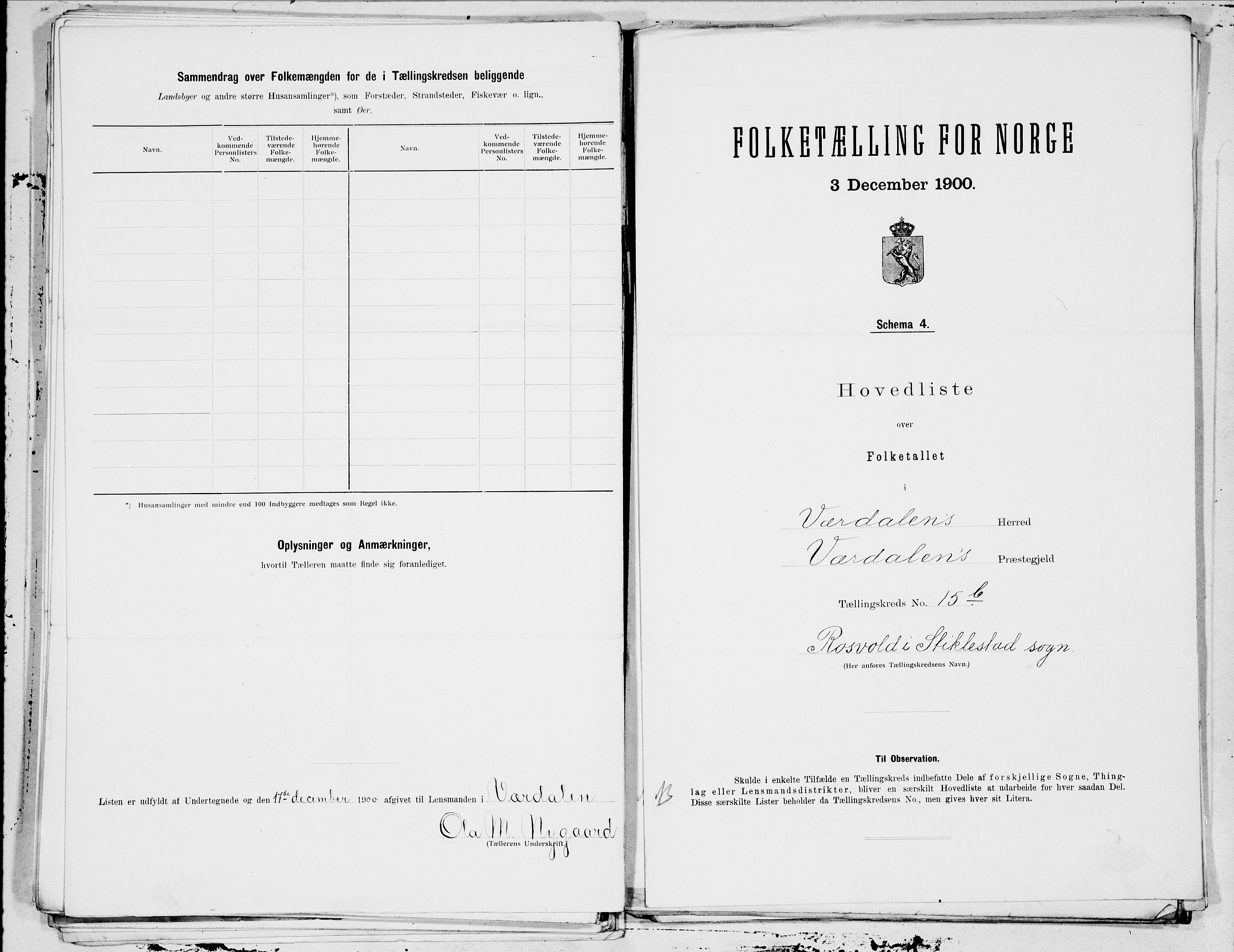 SAT, 1900 census for Verdal, 1900, p. 36