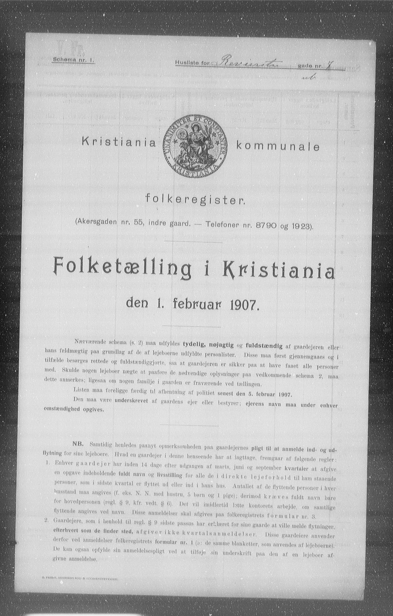 OBA, Municipal Census 1907 for Kristiania, 1907, p. 42310