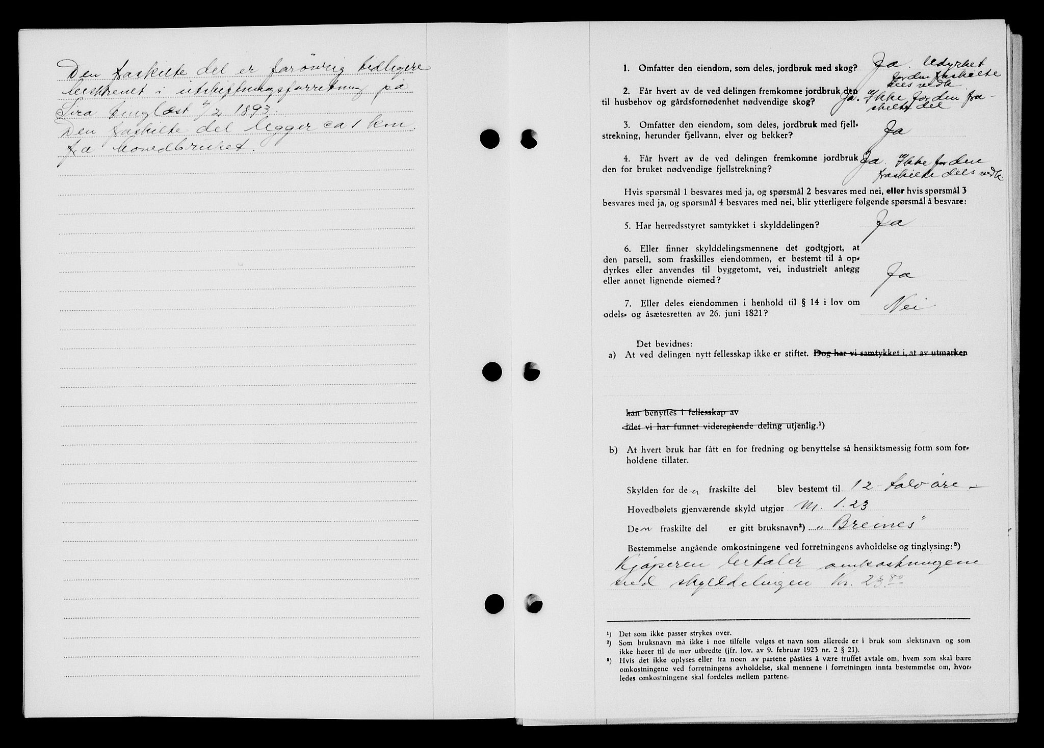 Flekkefjord sorenskriveri, SAK/1221-0001/G/Gb/Gba/L0059: Mortgage book no. A-7, 1944-1945, Diary no: : 41/1945