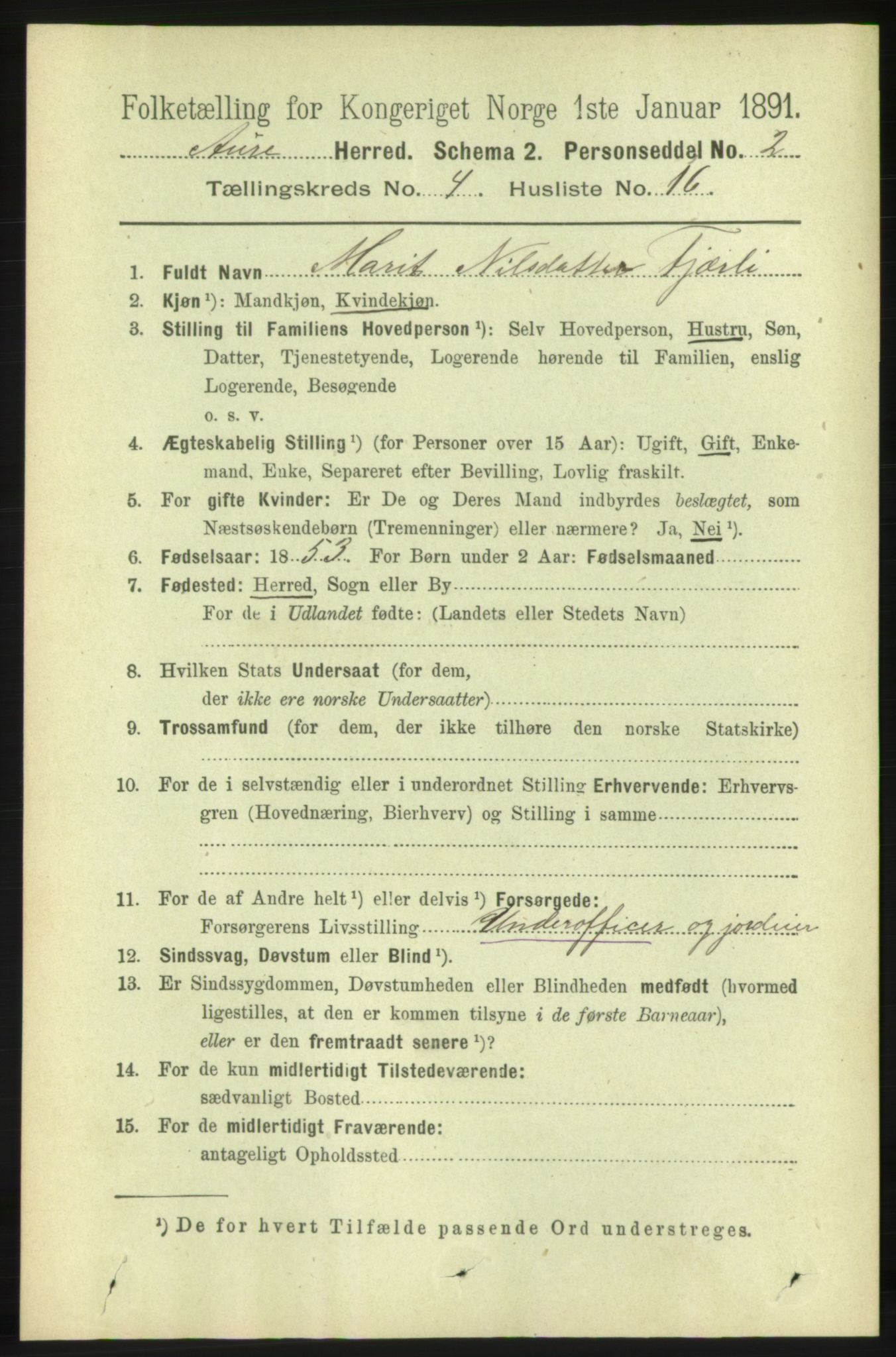 RA, 1891 census for 1569 Aure, 1891, p. 2128