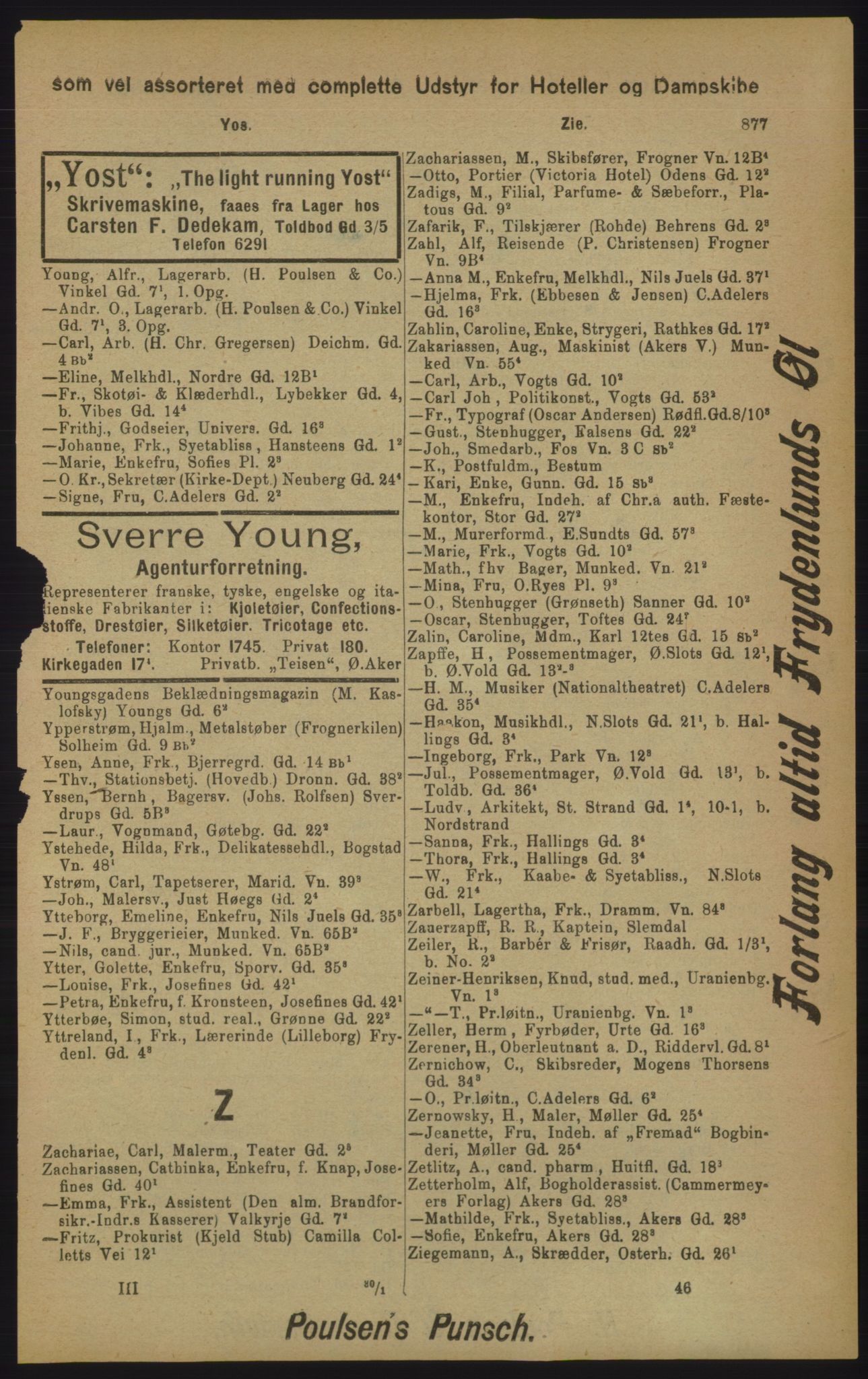 Kristiania/Oslo adressebok, PUBL/-, 1905, p. 877