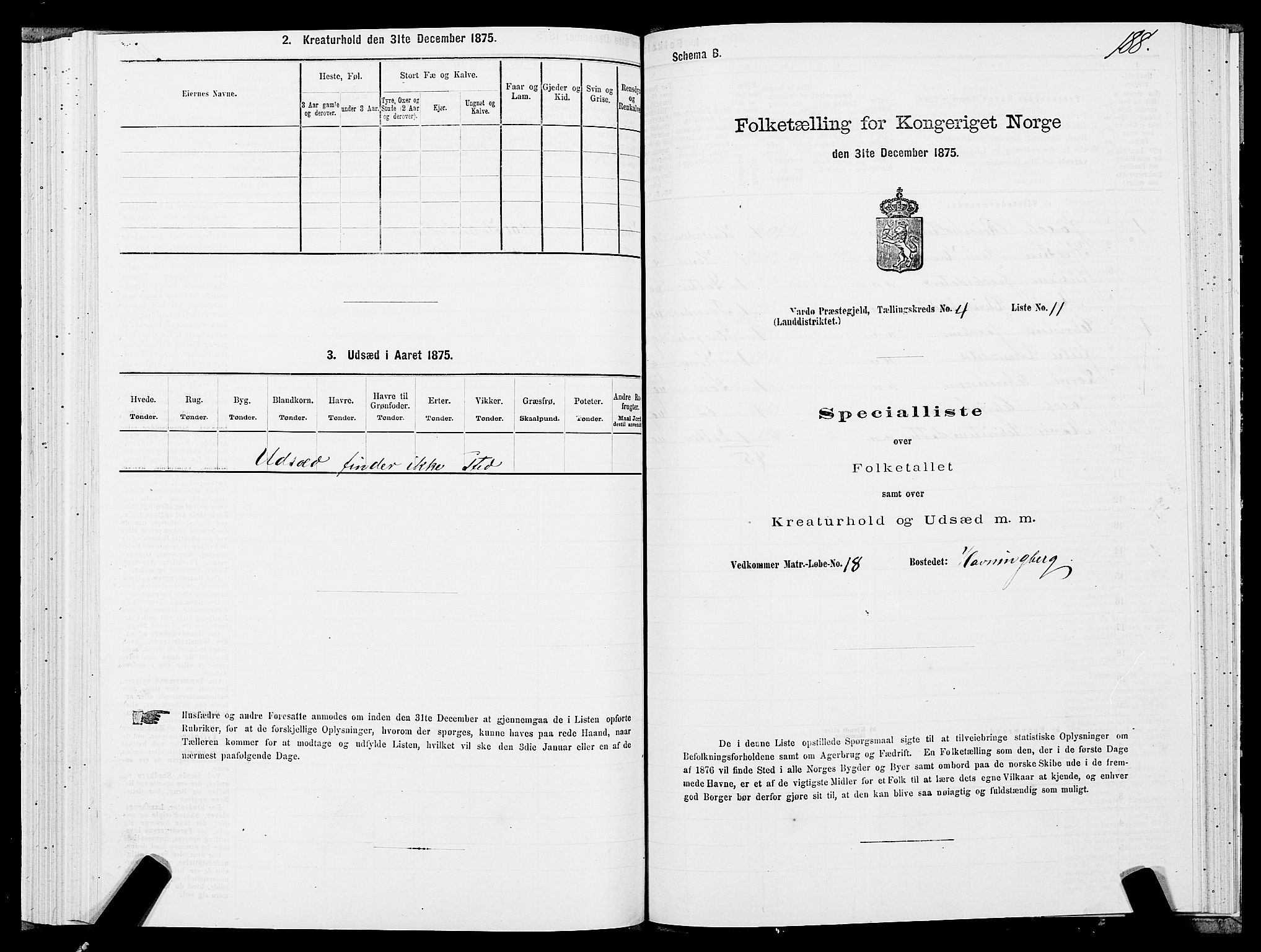 SATØ, 1875 census for 2028L Vardø/Vardø, 1875, p. 1188