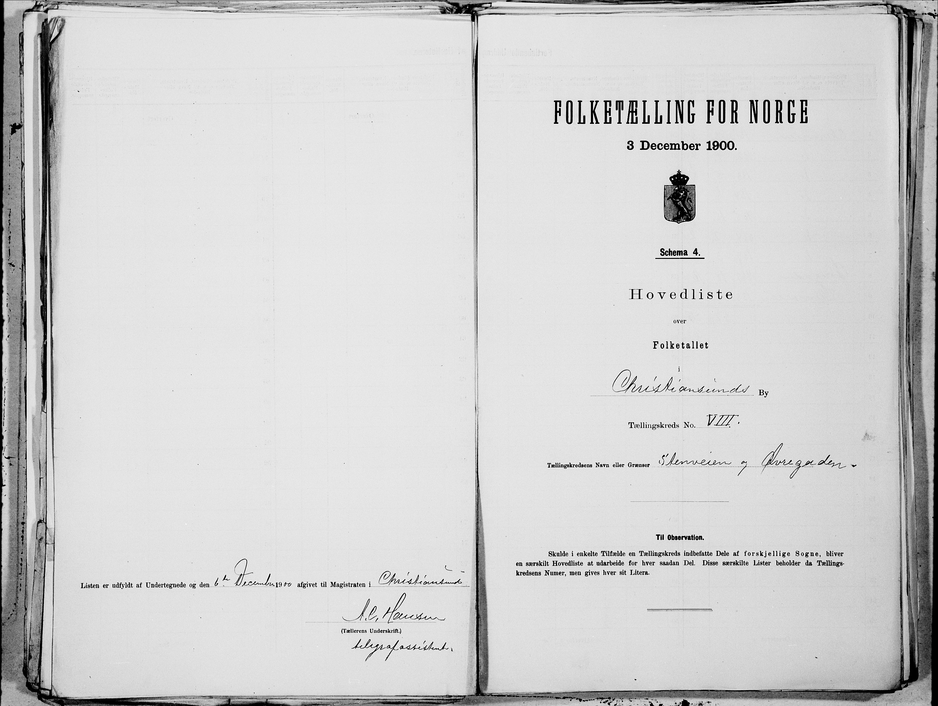 SAT, 1900 census for Kristiansund, 1900, p. 16