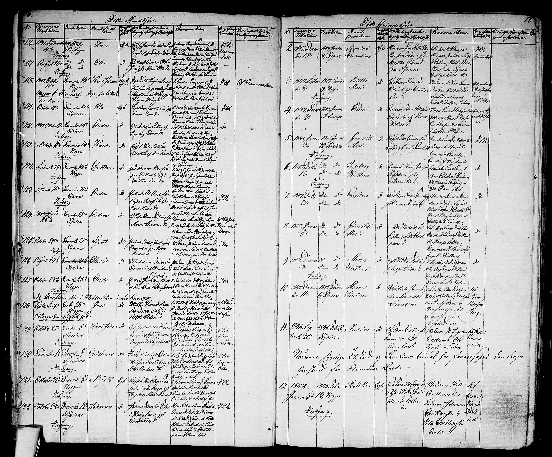 Modum kirkebøker, SAKO/A-234/G/Ga/L0005: Parish register (copy) no. I 5, 1847-1853, p. 16-17