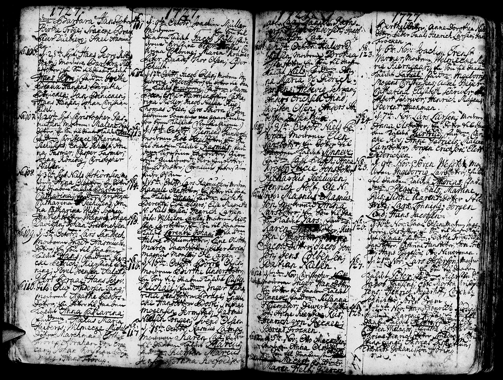Nykirken Sokneprestembete, SAB/A-77101/H/Haa/L0003: Parish register (official) no. A 3, 1717-1764, p. 114