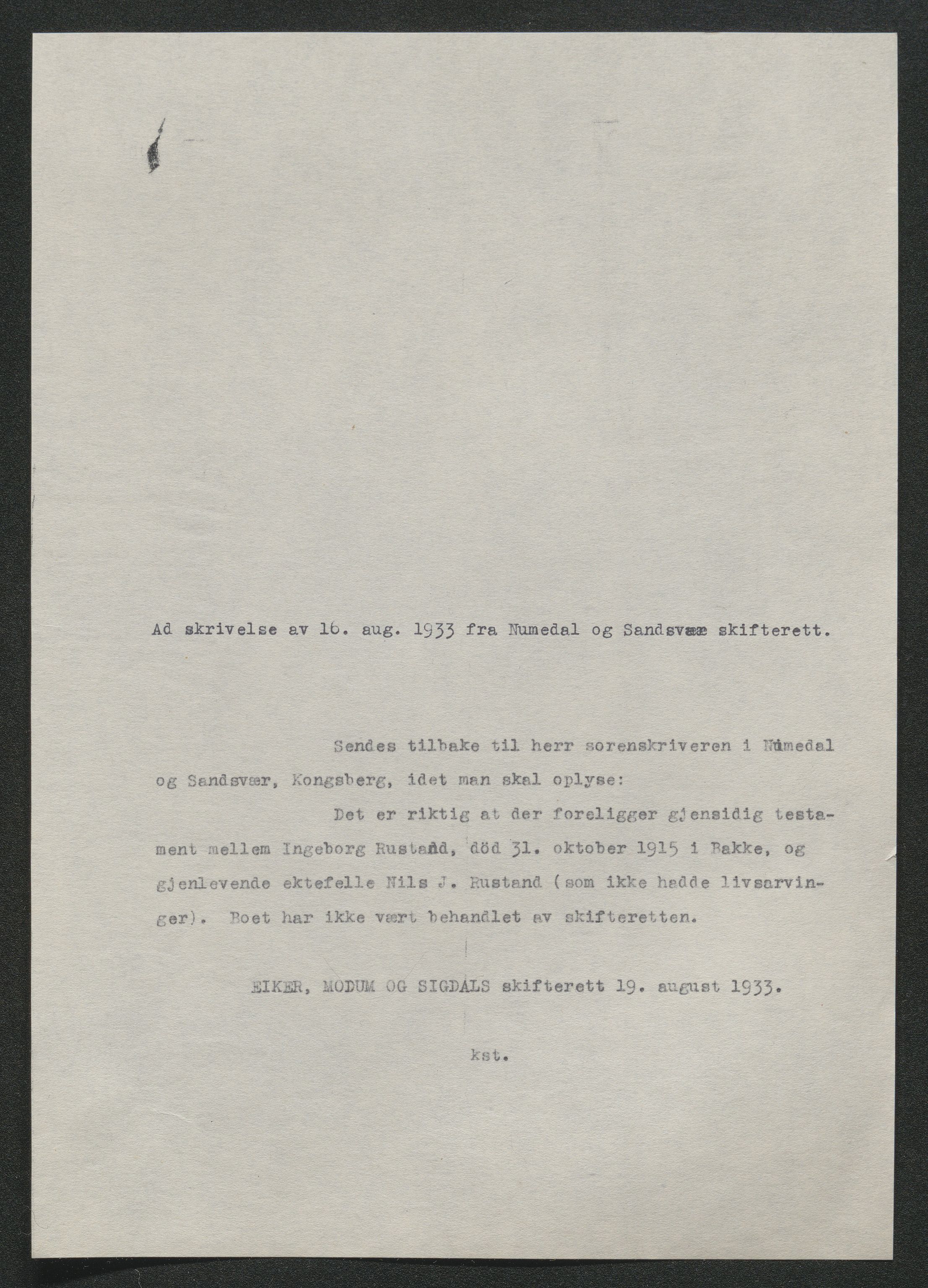 Eiker, Modum og Sigdal sorenskriveri, AV/SAKO-A-123/H/Ha/Hab/L0037: Dødsfallsmeldinger, 1914-1915, p. 1094