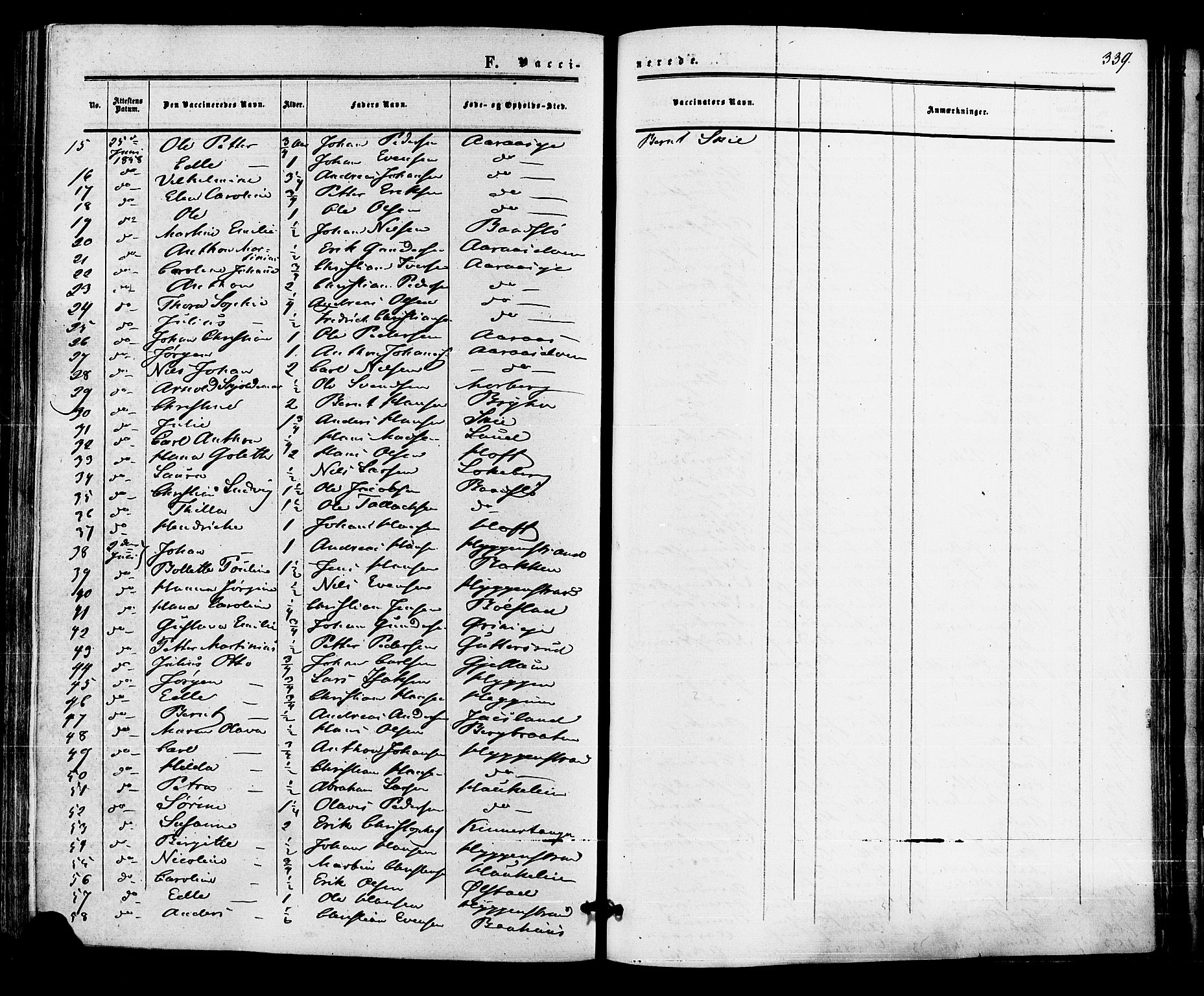 Røyken kirkebøker, AV/SAKO-A-241/F/Fa/L0006: Parish register (official) no. 6, 1857-1875, p. 339