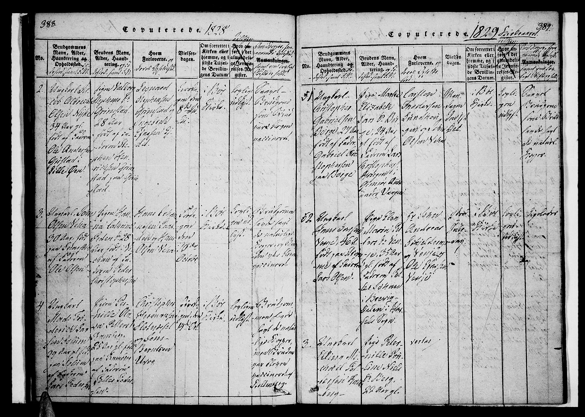 Ministerialprotokoller, klokkerbøker og fødselsregistre - Nordland, SAT/A-1459/891/L1298: Parish register (official) no. 891A03, 1820-1840, p. 388-389