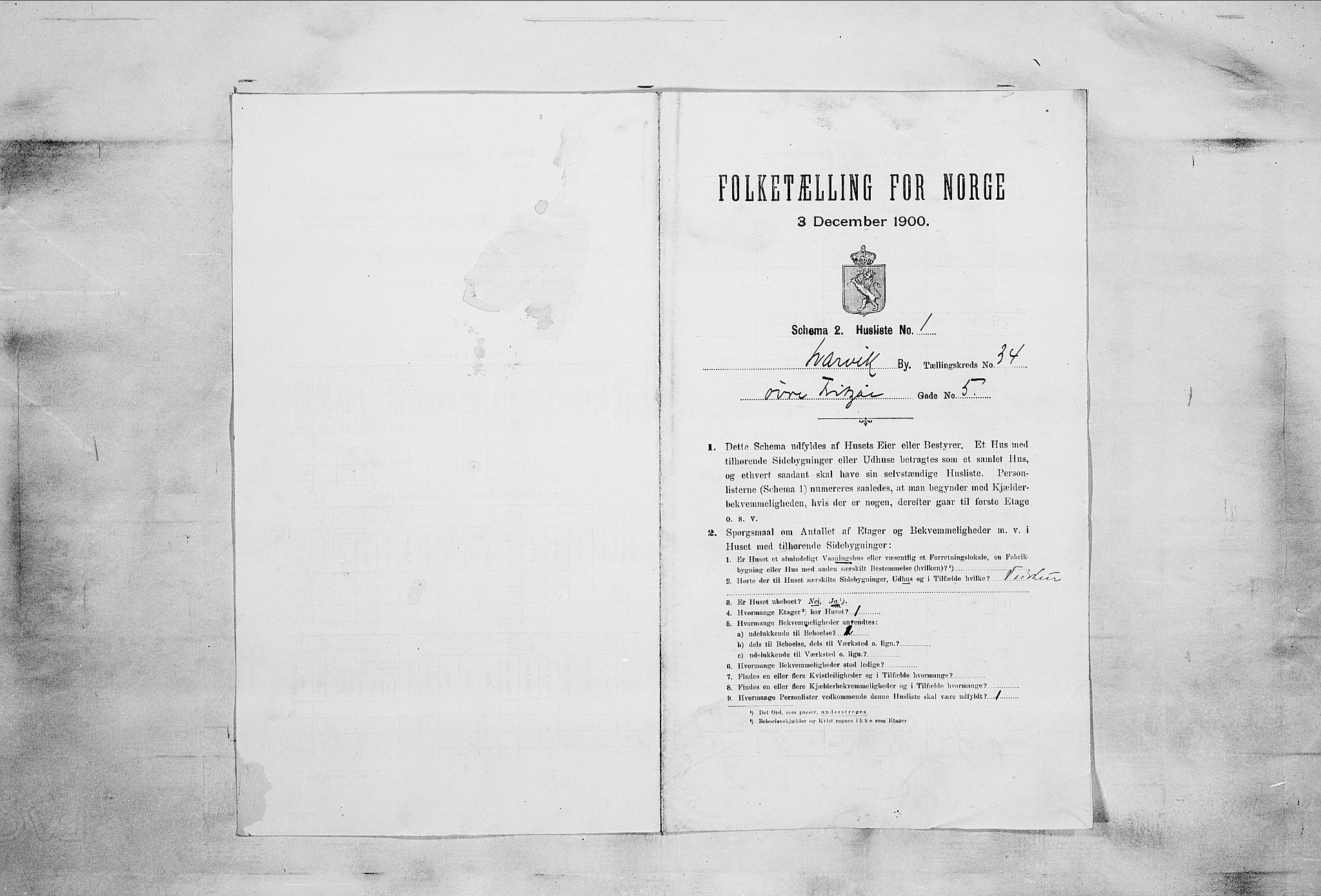 RA, 1900 census for Larvik, 1900, p. 4017