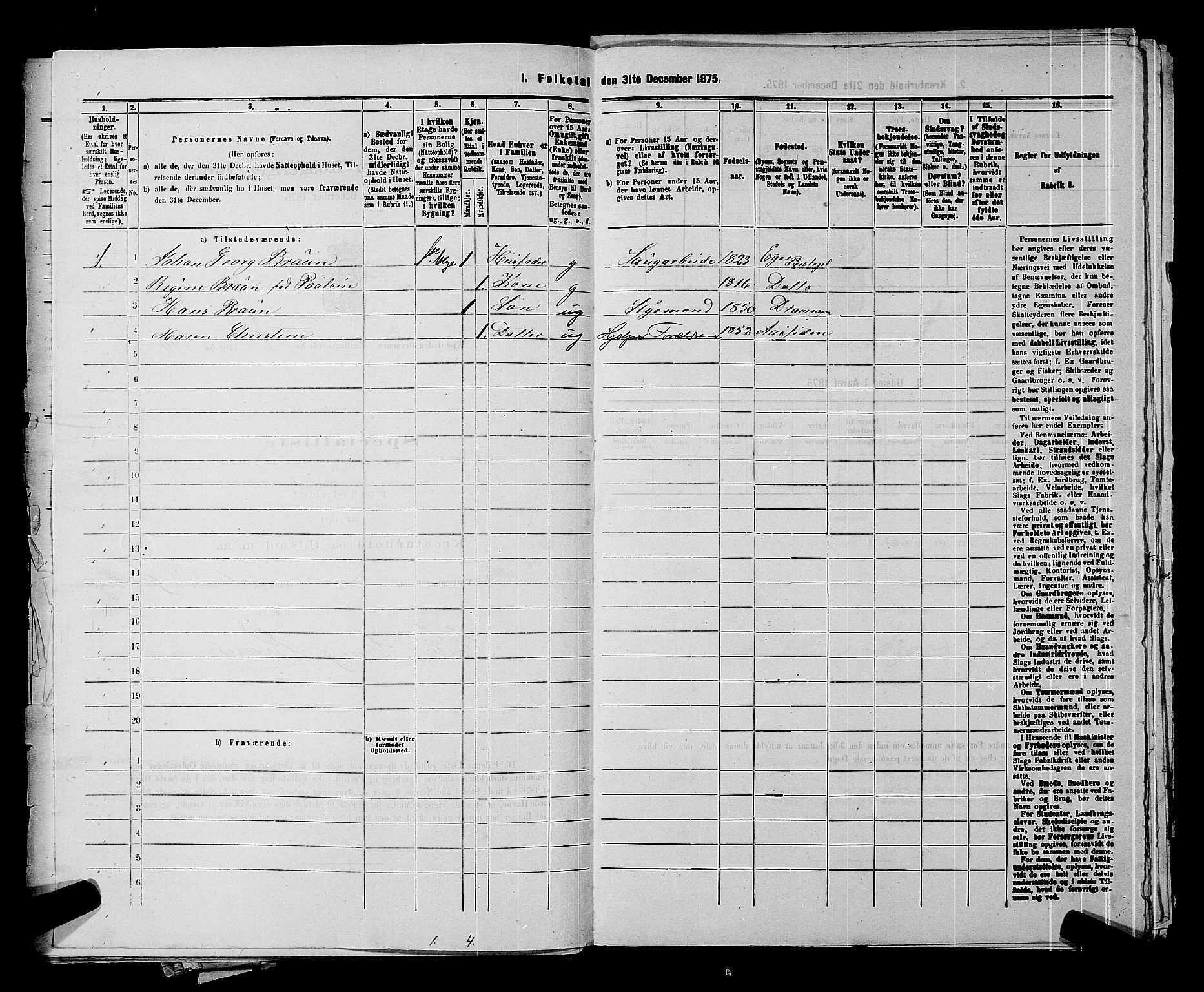 SAKO, 1875 census for 0602 Drammen, 1875, p. 149