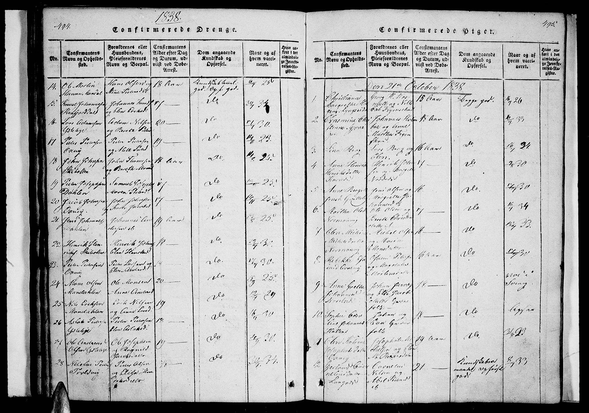 Lyngen sokneprestembete, AV/SATØ-S-1289/H/He/Heb/L0001klokker: Parish register (copy) no. 1, 1826-1838, p. 494-495