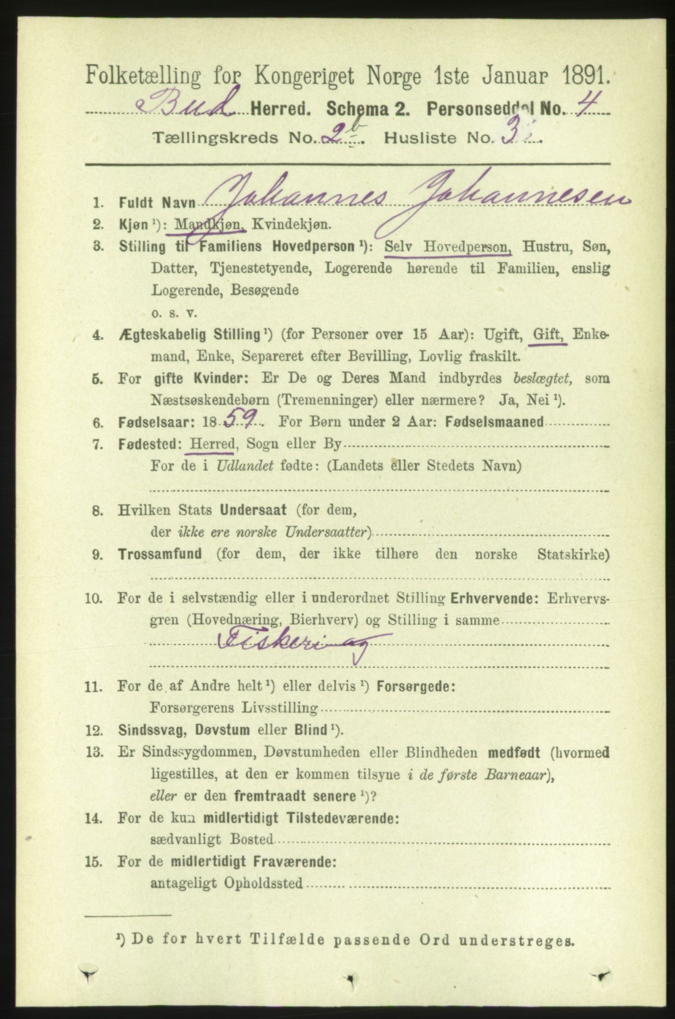 RA, 1891 census for 1549 Bud, 1891, p. 1240