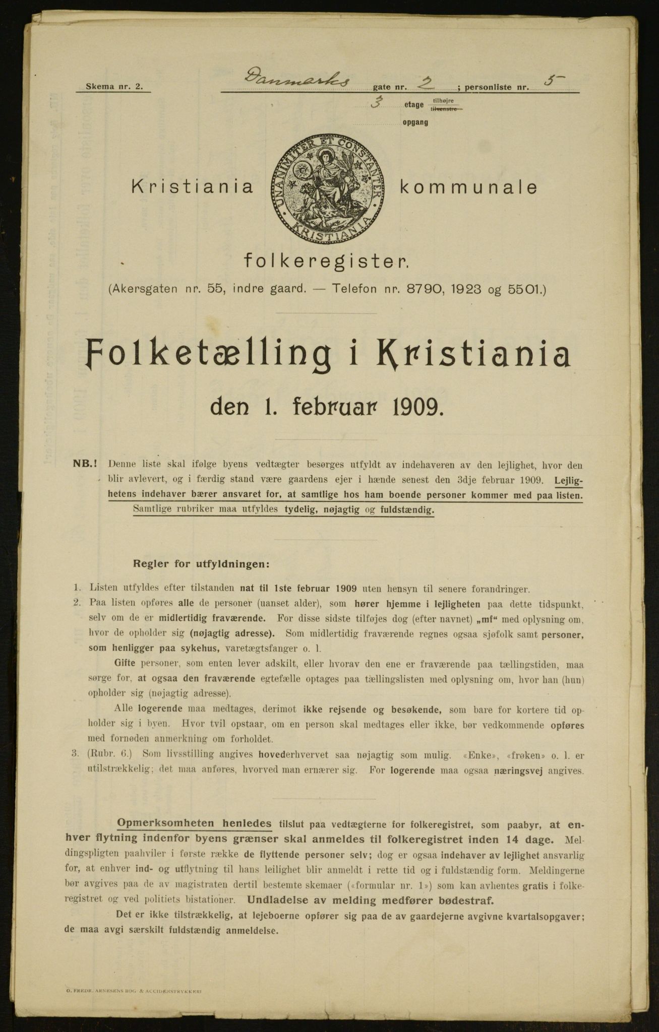 OBA, Municipal Census 1909 for Kristiania, 1909, p. 13246