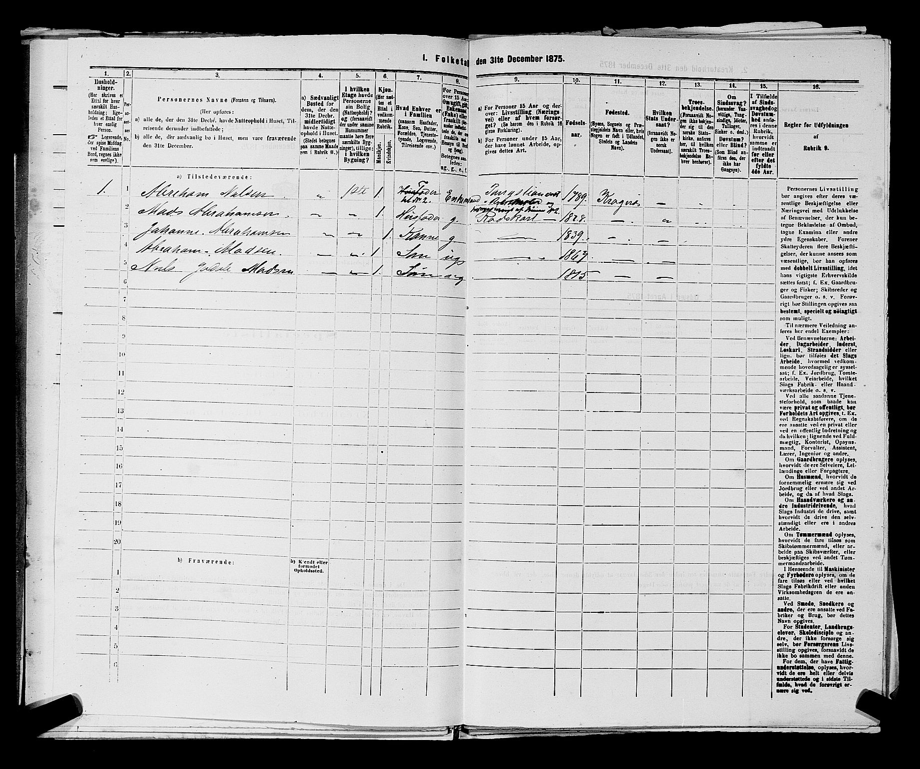 SAKO, 1875 census for 0801P Kragerø, 1875, p. 74