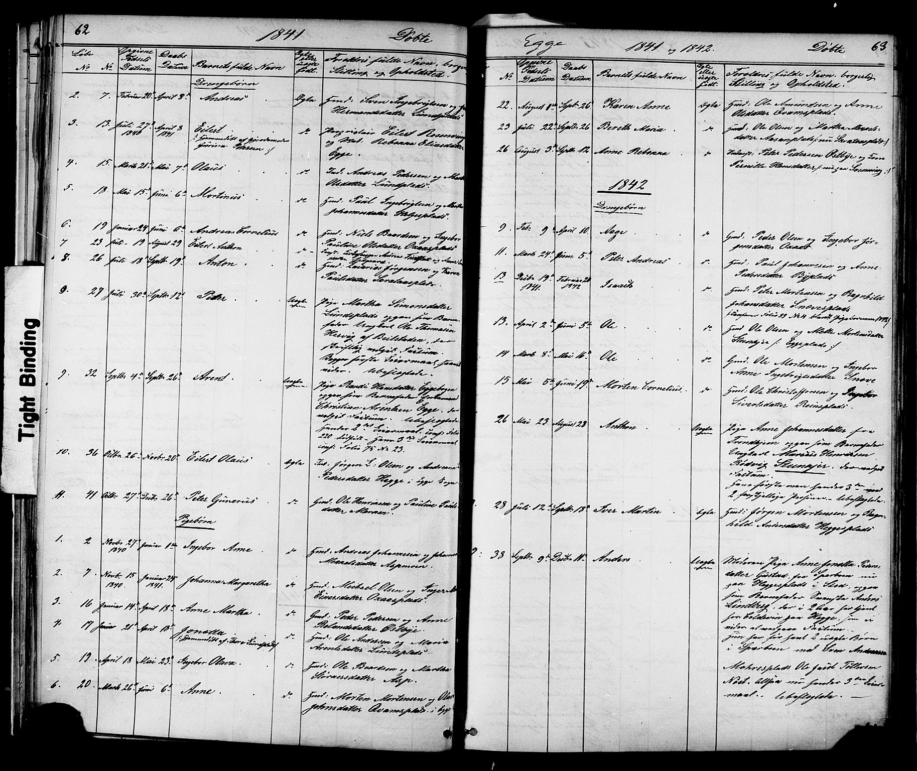 Ministerialprotokoller, klokkerbøker og fødselsregistre - Nord-Trøndelag, SAT/A-1458/739/L0367: Parish register (official) no. 739A01 /3, 1838-1868, p. 62-63