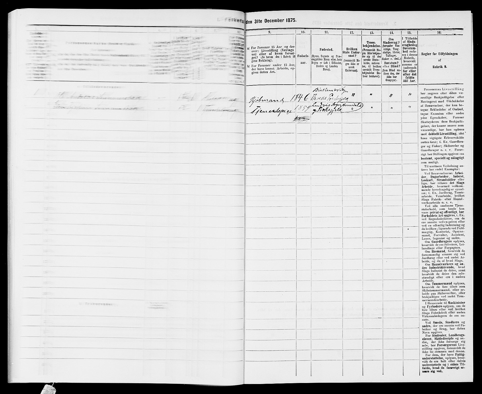 SAK, 1875 census for 0905B Vestre Moland/Lillesand, 1875, p. 184