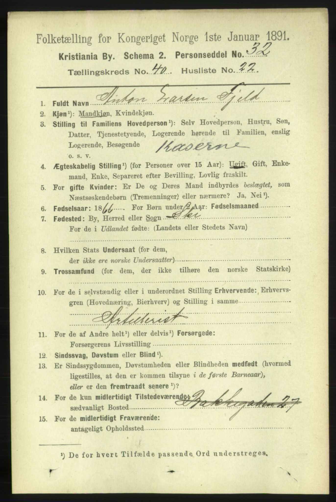 RA, 1891 census for 0301 Kristiania, 1891, p. 23642