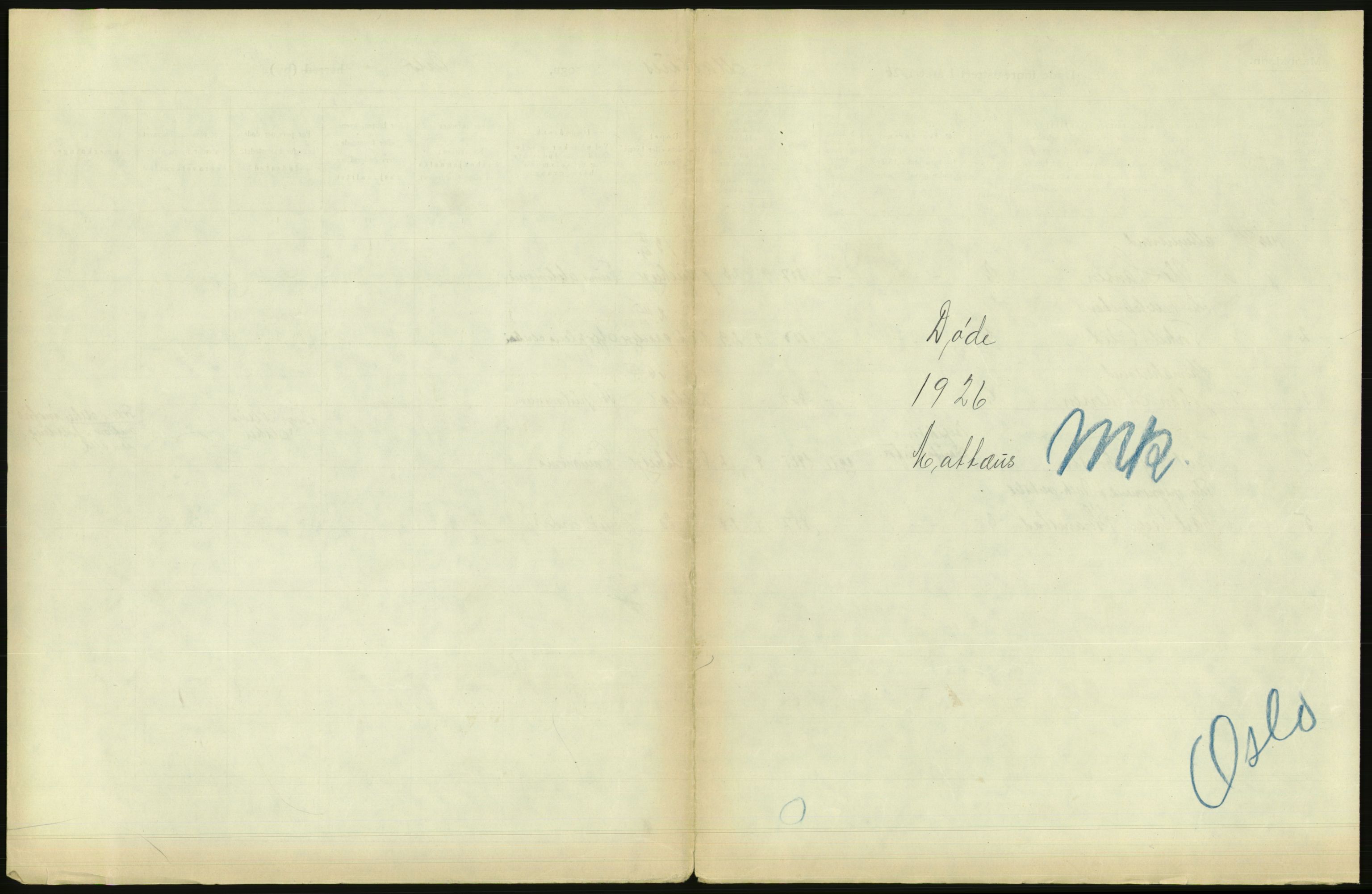 Statistisk sentralbyrå, Sosiodemografiske emner, Befolkning, AV/RA-S-2228/D/Df/Dfc/Dfcf/L0009: Oslo: Døde menn, 1926, p. 529