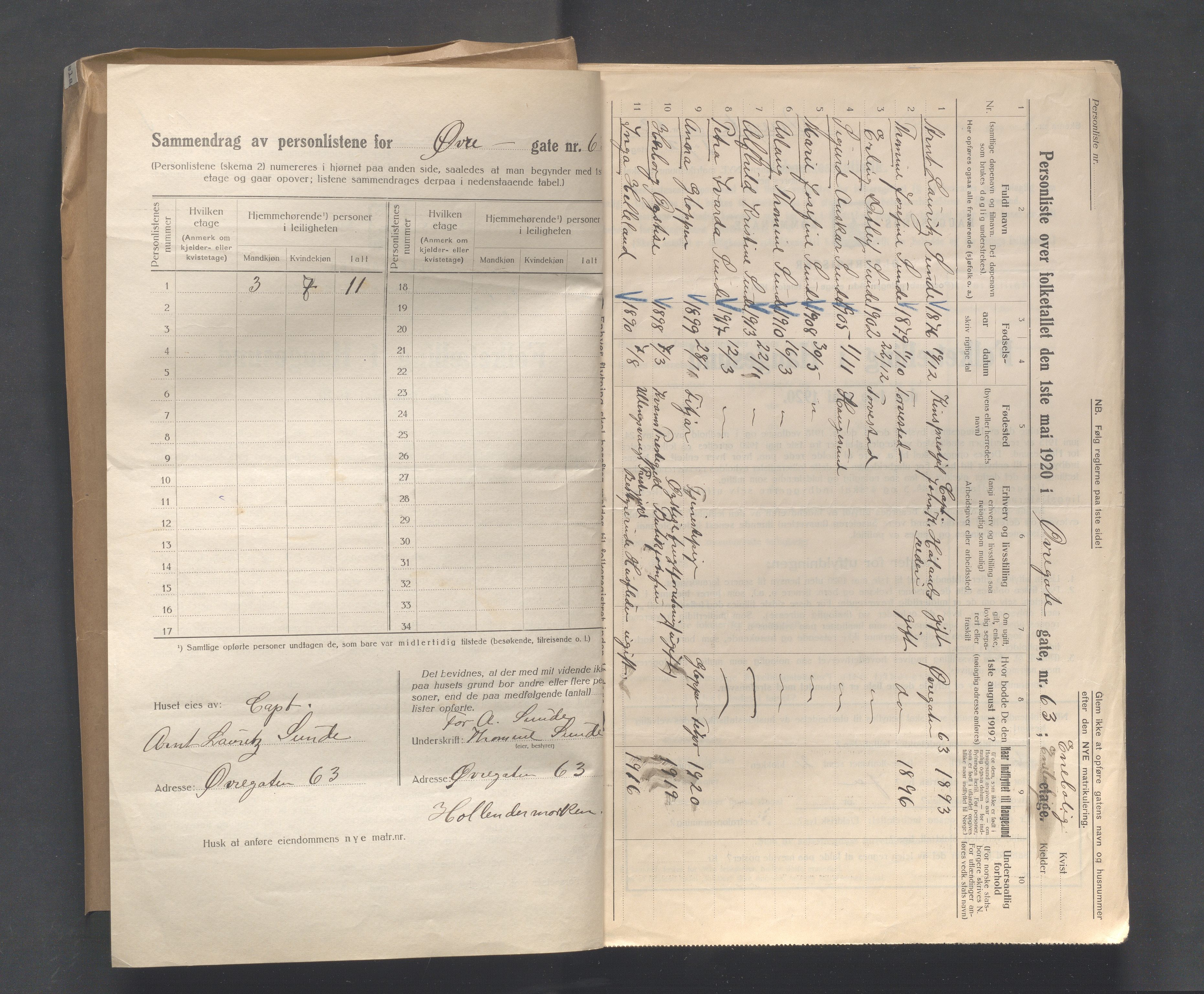 IKAR, Local census 1.5.1920 for Haugesund, 1920, p. 5306