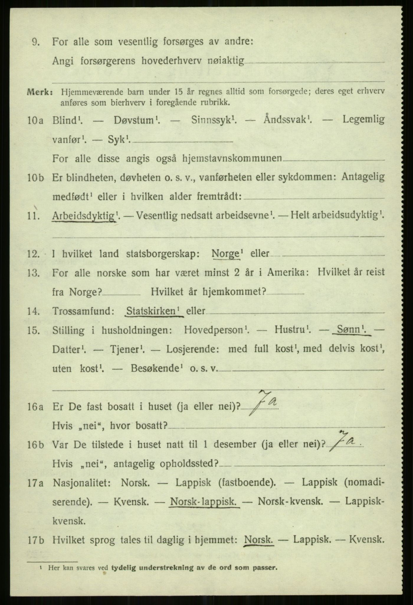 SATØ, 1920 census for Helgøy, 1920, p. 1170