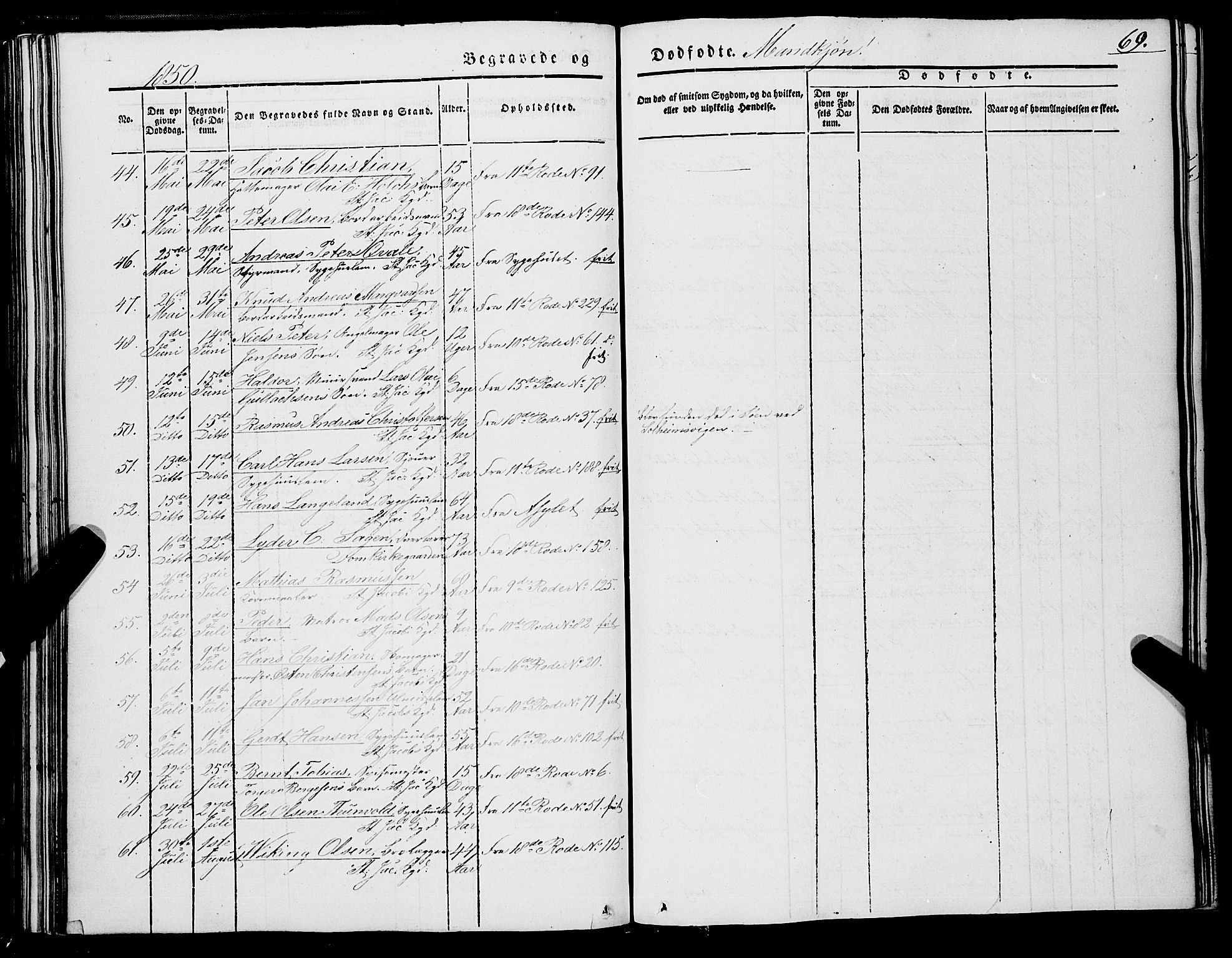 Domkirken sokneprestembete, AV/SAB-A-74801/H/Haa/L0040: Parish register (official) no. E 1, 1841-1853, p. 69