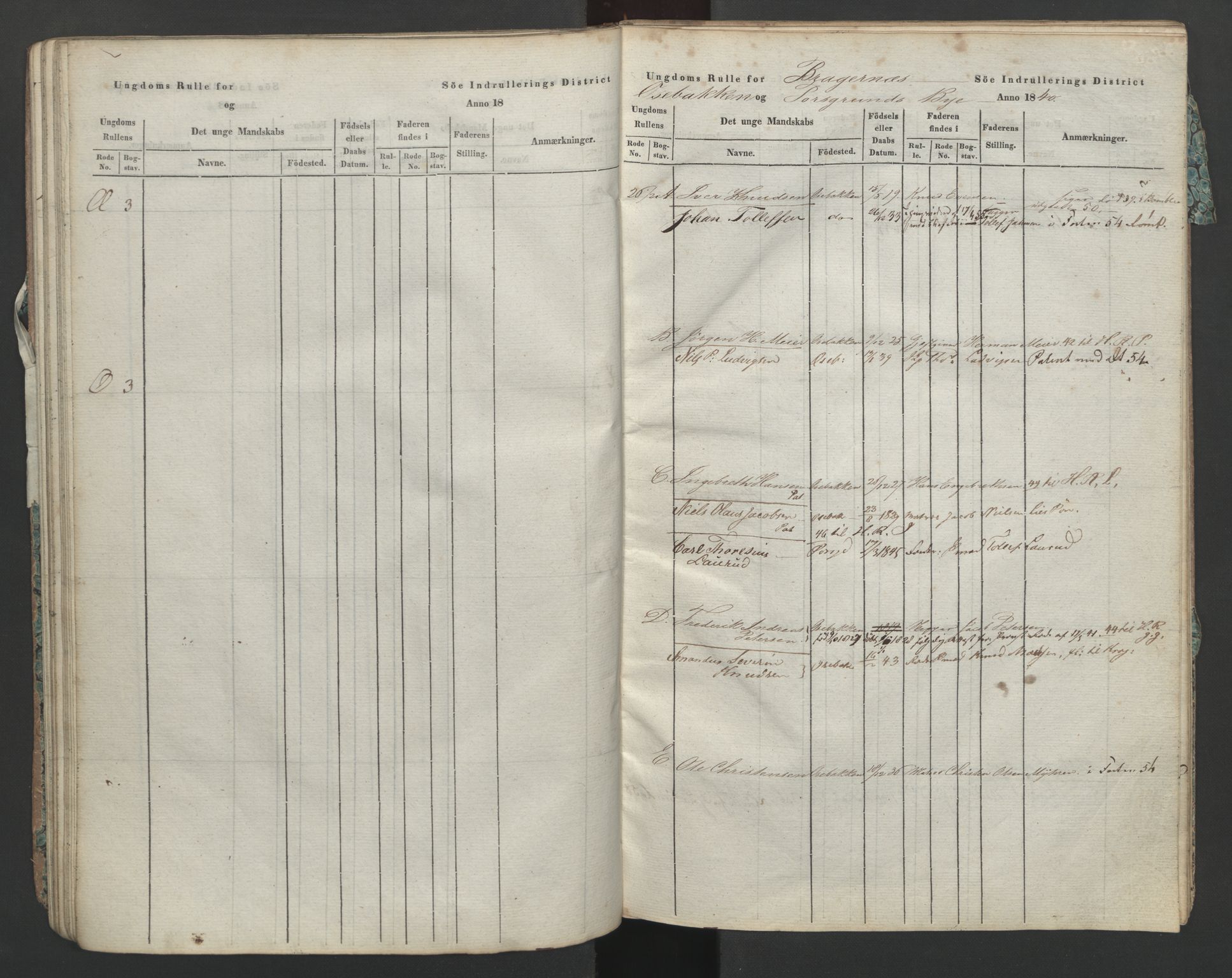 Porsgrunn innrulleringskontor, SAKO/A-829/F/Fa/L0002: Ungdomsrulle, 1840, p. 39