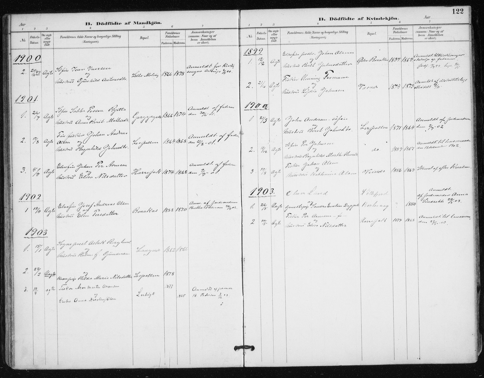 Tana sokneprestkontor, SATØ/S-1334/H/Ha/L0005kirke: Parish register (official) no. 5, 1891-1903, p. 122