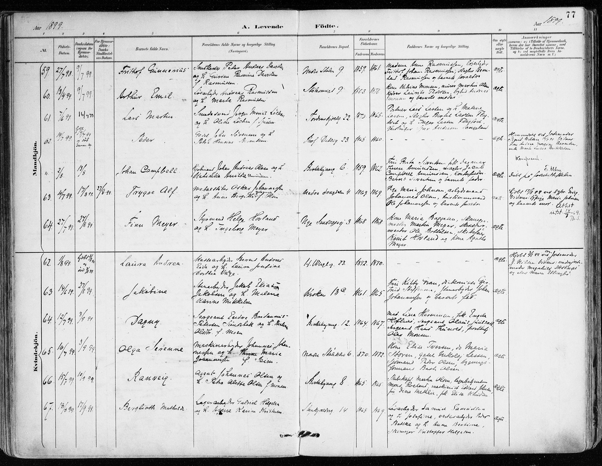 Mariakirken Sokneprestembete, SAB/A-76901/H/Haa/L0008: Parish register (official) no. A 8, 1893-1942, p. 77