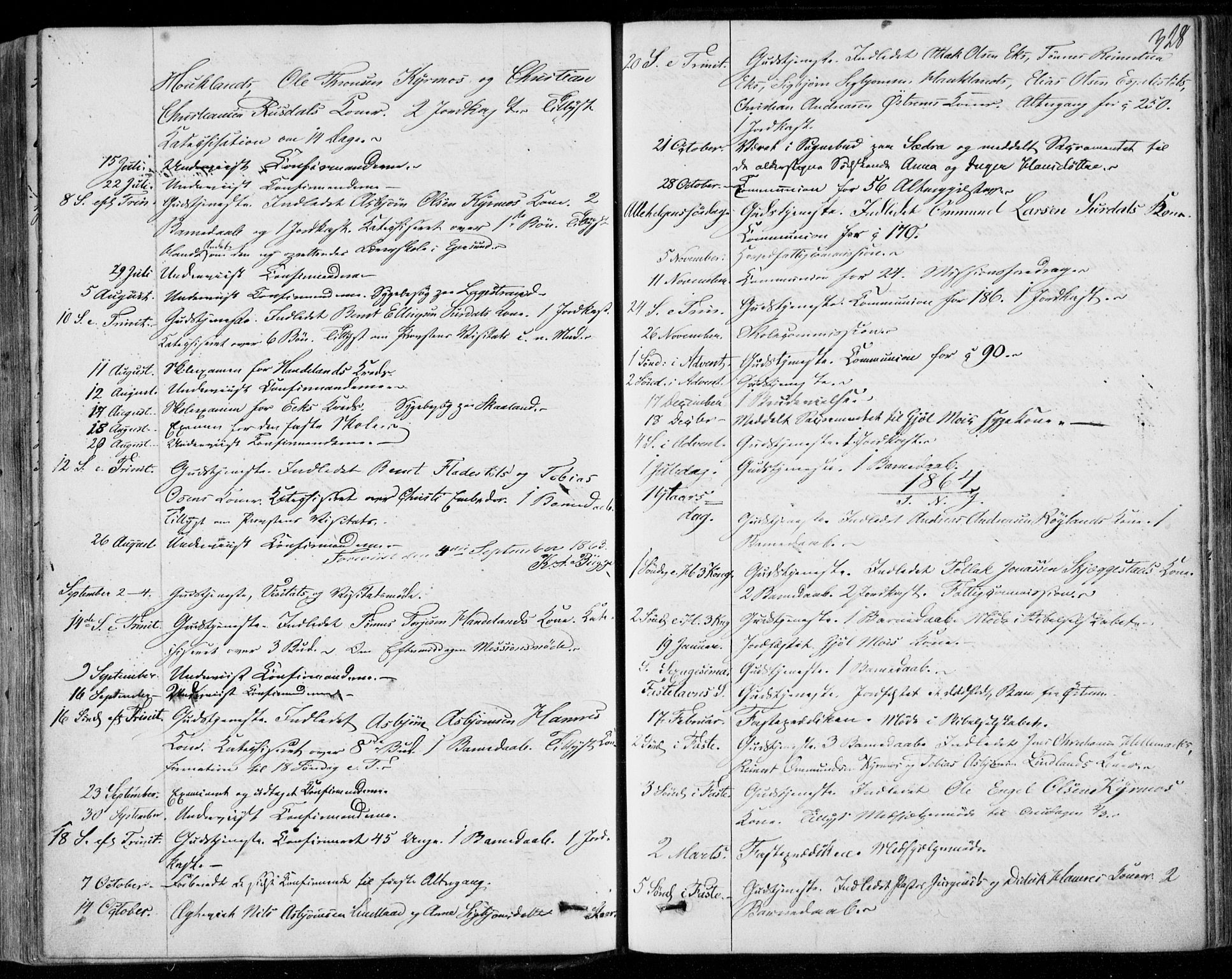 Lund sokneprestkontor, AV/SAST-A-101809/S06/L0009: Parish register (official) no. A 8, 1853-1877, p. 328