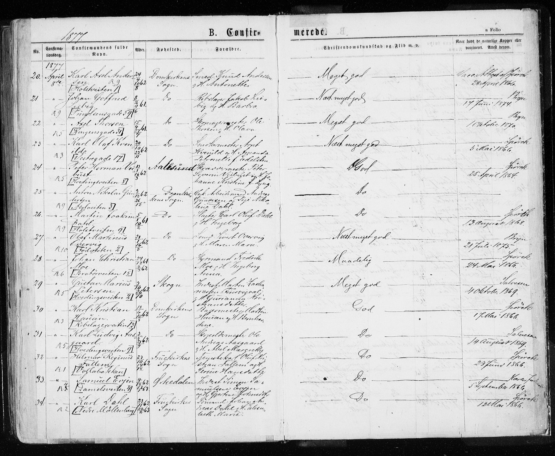 Ministerialprotokoller, klokkerbøker og fødselsregistre - Sør-Trøndelag, AV/SAT-A-1456/601/L0054: Parish register (official) no. 601A22, 1866-1877
