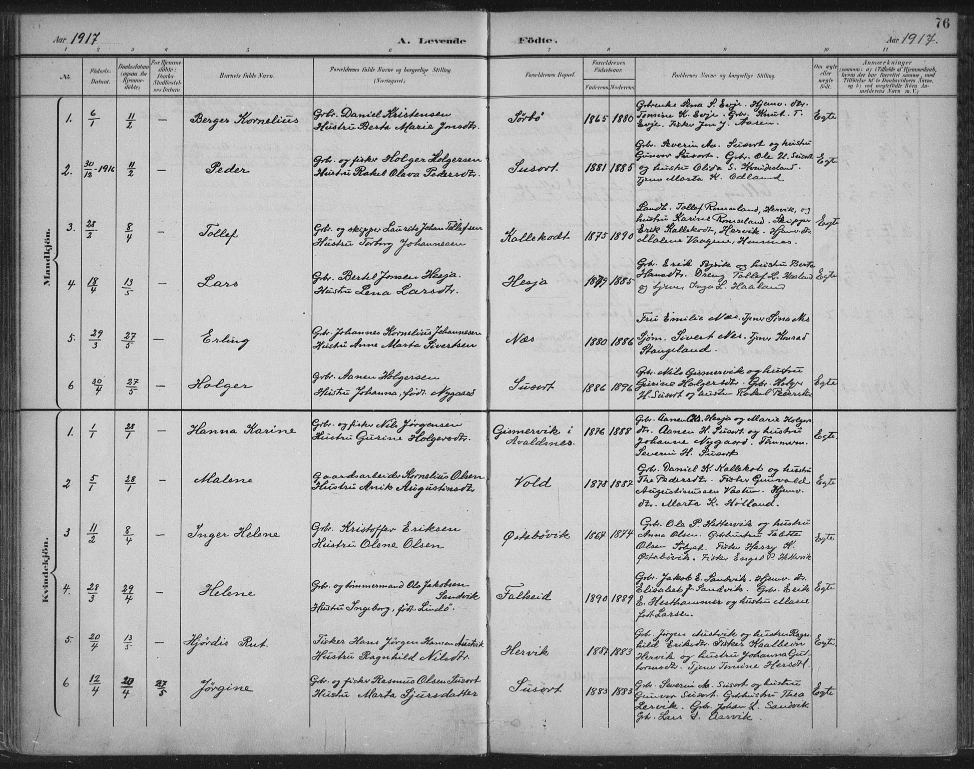 Tysvær sokneprestkontor, AV/SAST-A -101864/H/Ha/Haa/L0008: Parish register (official) no. A 8, 1897-1918, p. 76