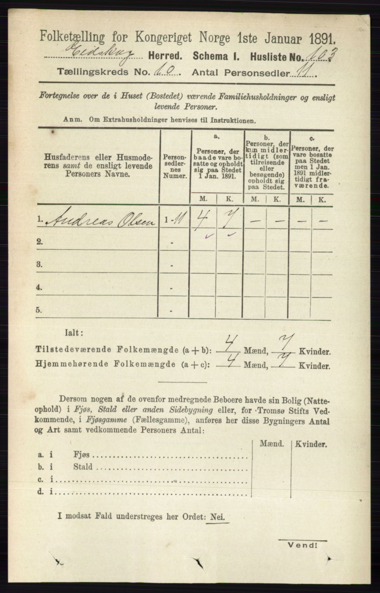 RA, 1891 census for 0420 Eidskog, 1891, p. 6118