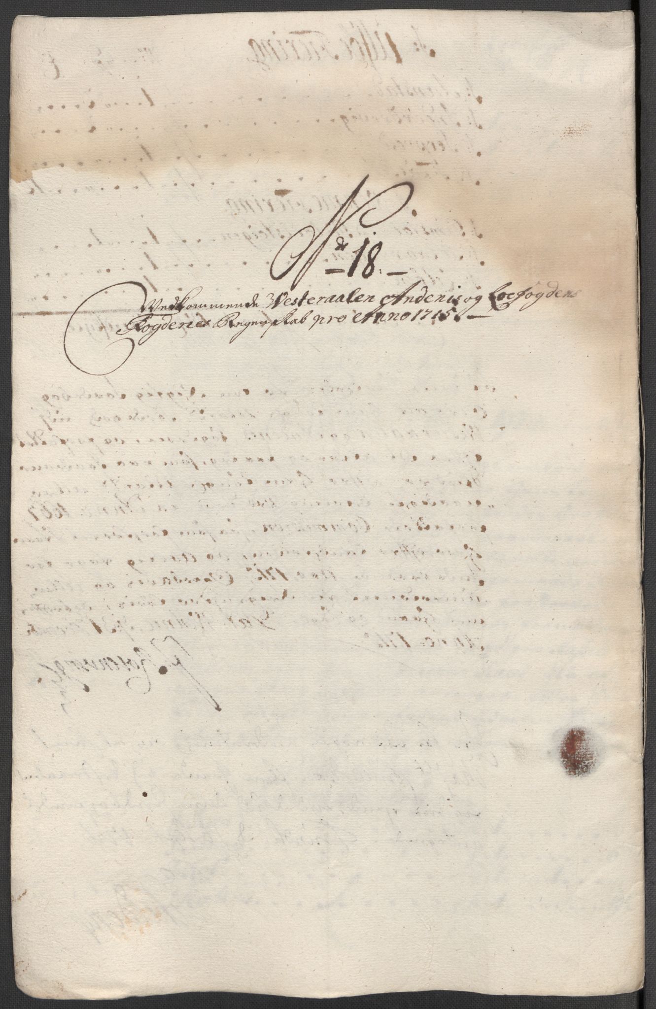 Rentekammeret inntil 1814, Reviderte regnskaper, Fogderegnskap, AV/RA-EA-4092/R67/L4681: Fogderegnskap Vesterålen, Andenes og Lofoten, 1715, p. 123