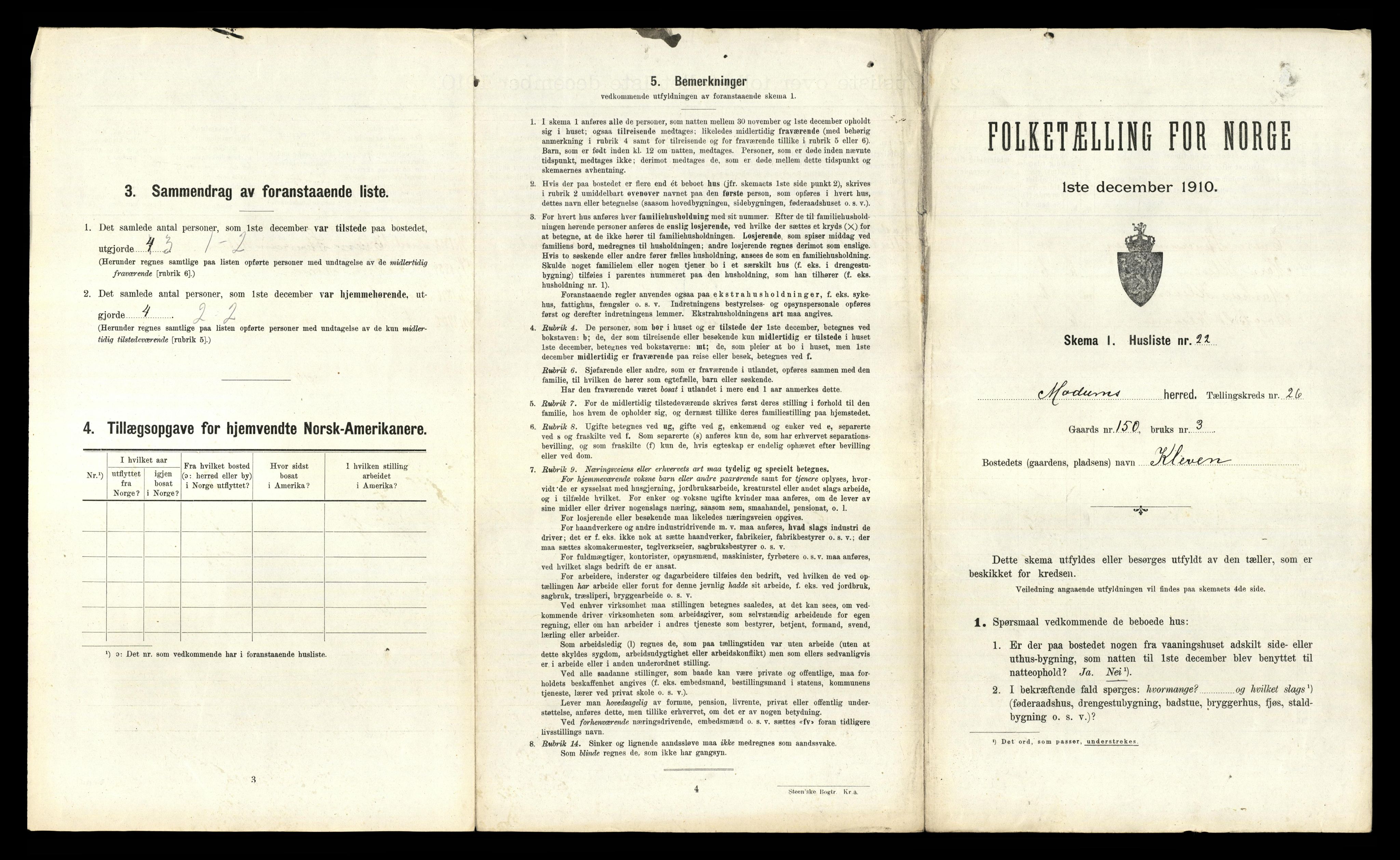 RA, 1910 census for Modum, 1910, p. 3742