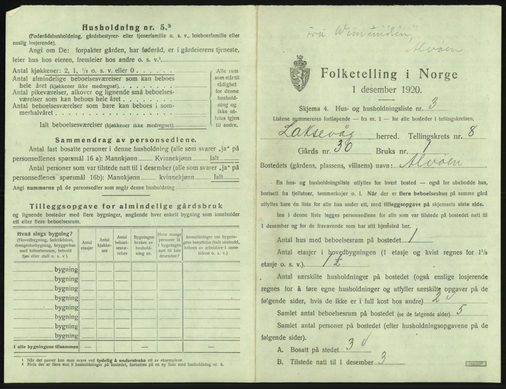 SAB, 1920 census for Laksevåg, 1920, p. 1731