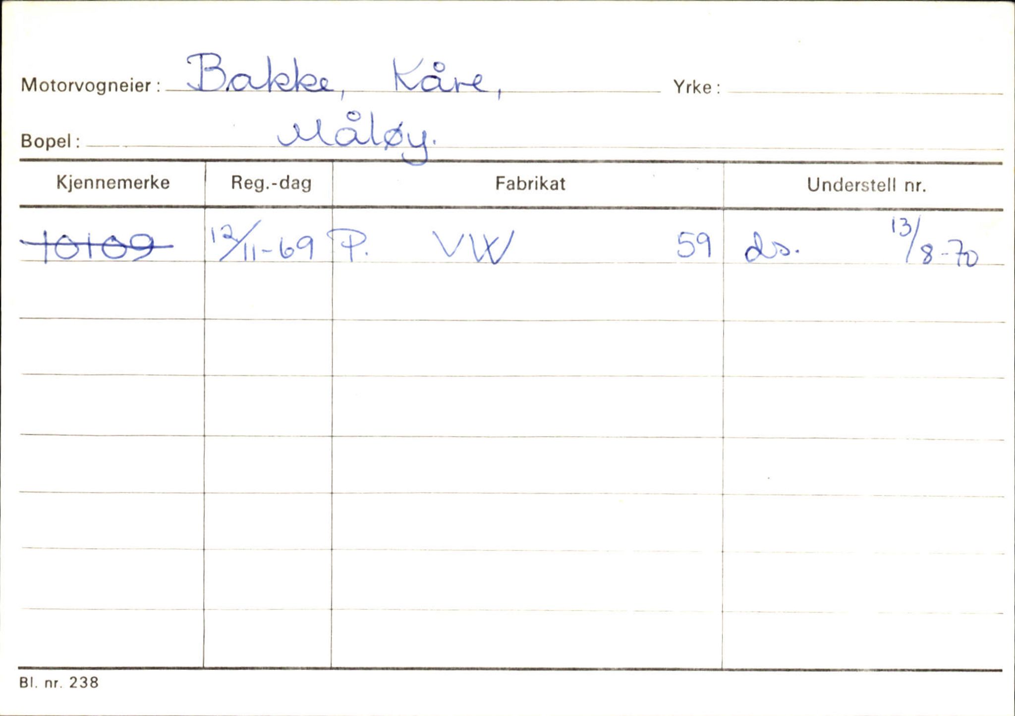 Statens vegvesen, Sogn og Fjordane vegkontor, AV/SAB-A-5301/4/F/L0144: Registerkort Vågsøy A-R, 1945-1975, p. 81