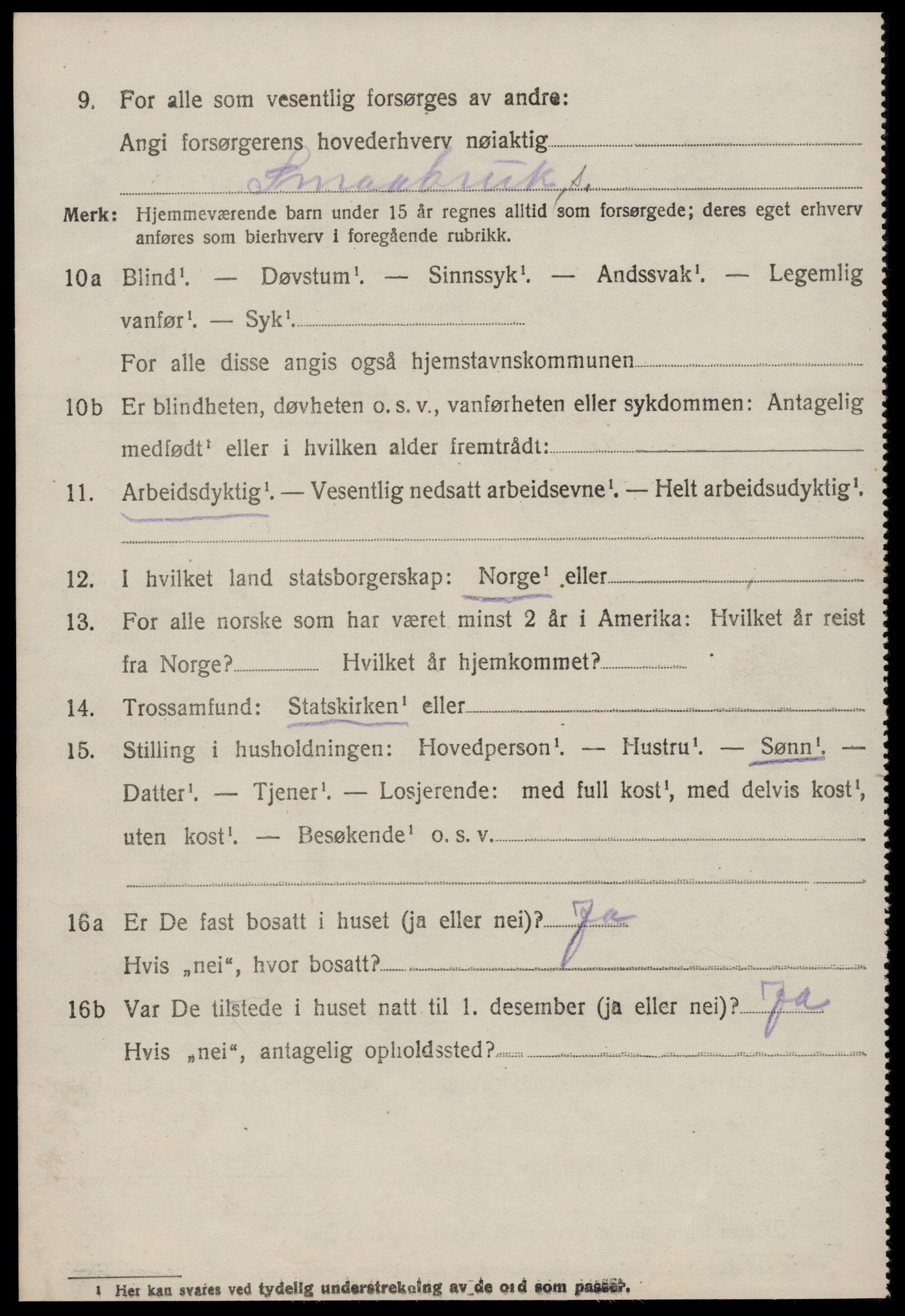 SAT, 1920 census for Aukra, 1920, p. 2688