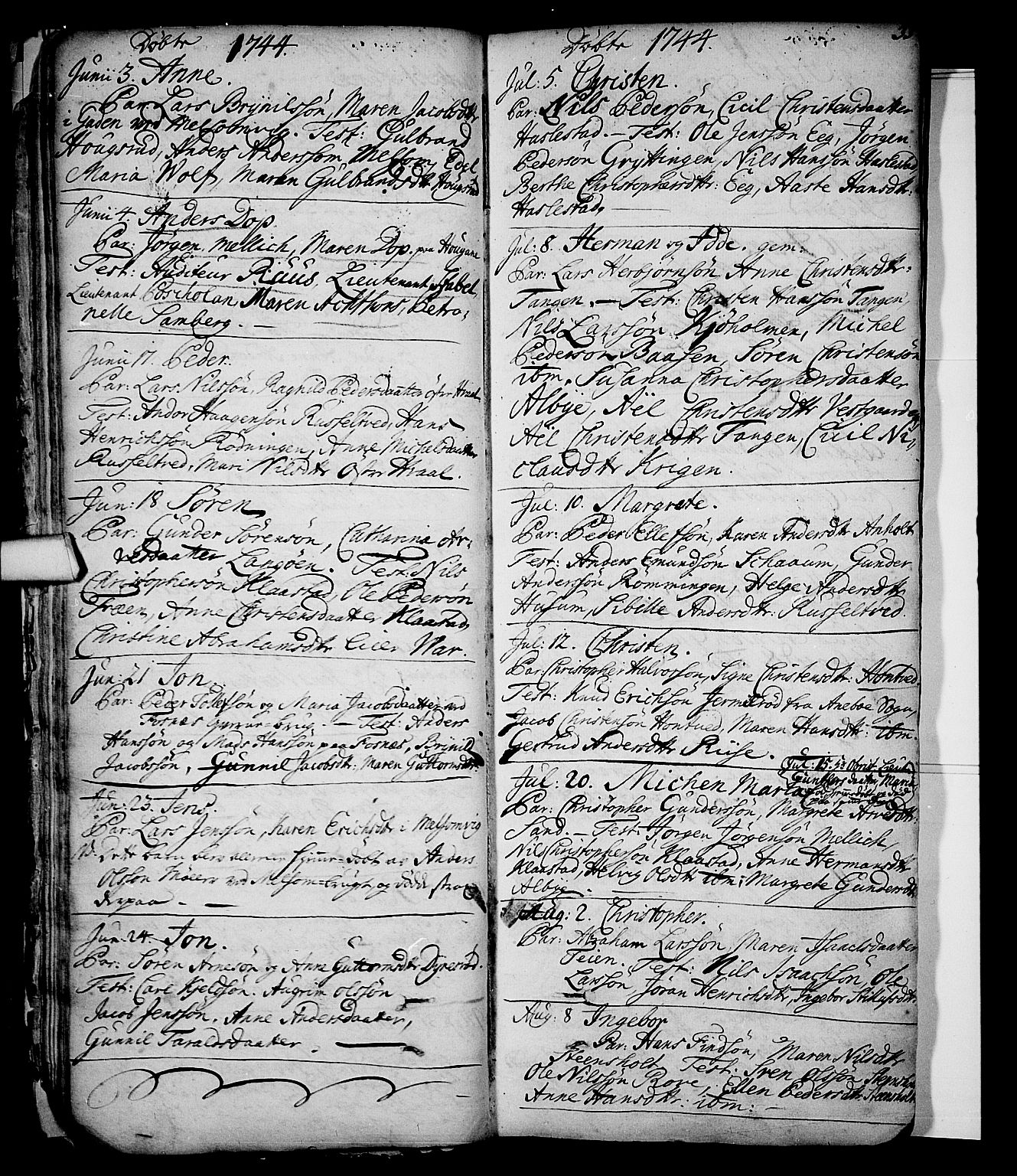 Stokke kirkebøker, AV/SAKO-A-320/F/Fa/L0002: Parish register (official) no. I 2, 1732-1770, p. 33