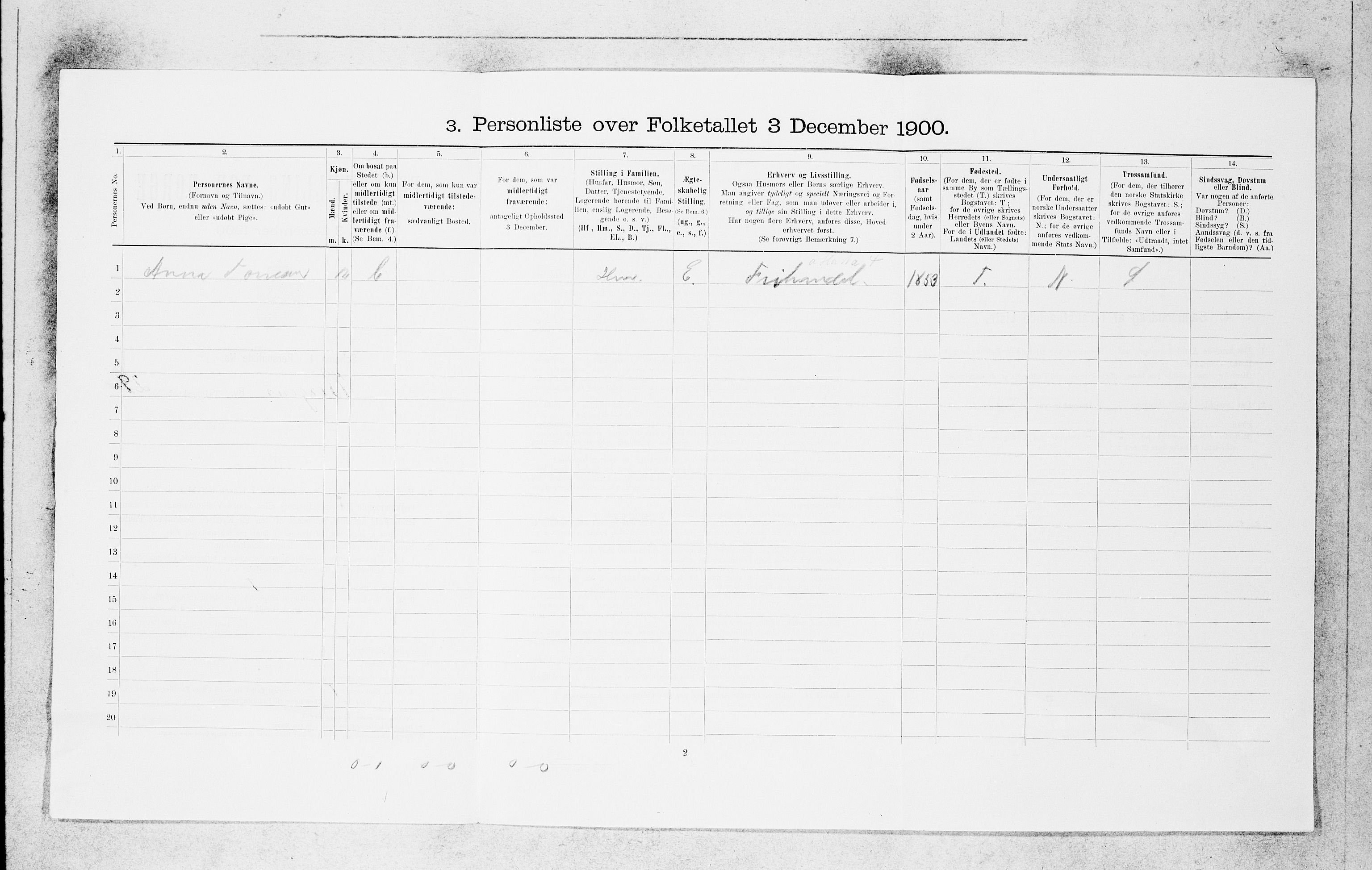 SAB, 1900 census for Bergen, 1900, p. 6049