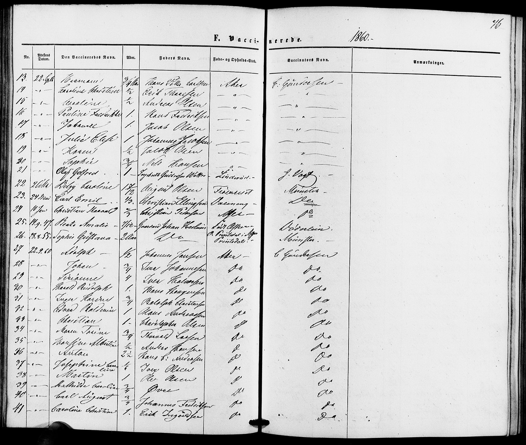 Vestre Aker prestekontor Kirkebøker, SAO/A-10025/K/Ka/L0001: Vaccination register no. 1, 1857-1867, p. 76