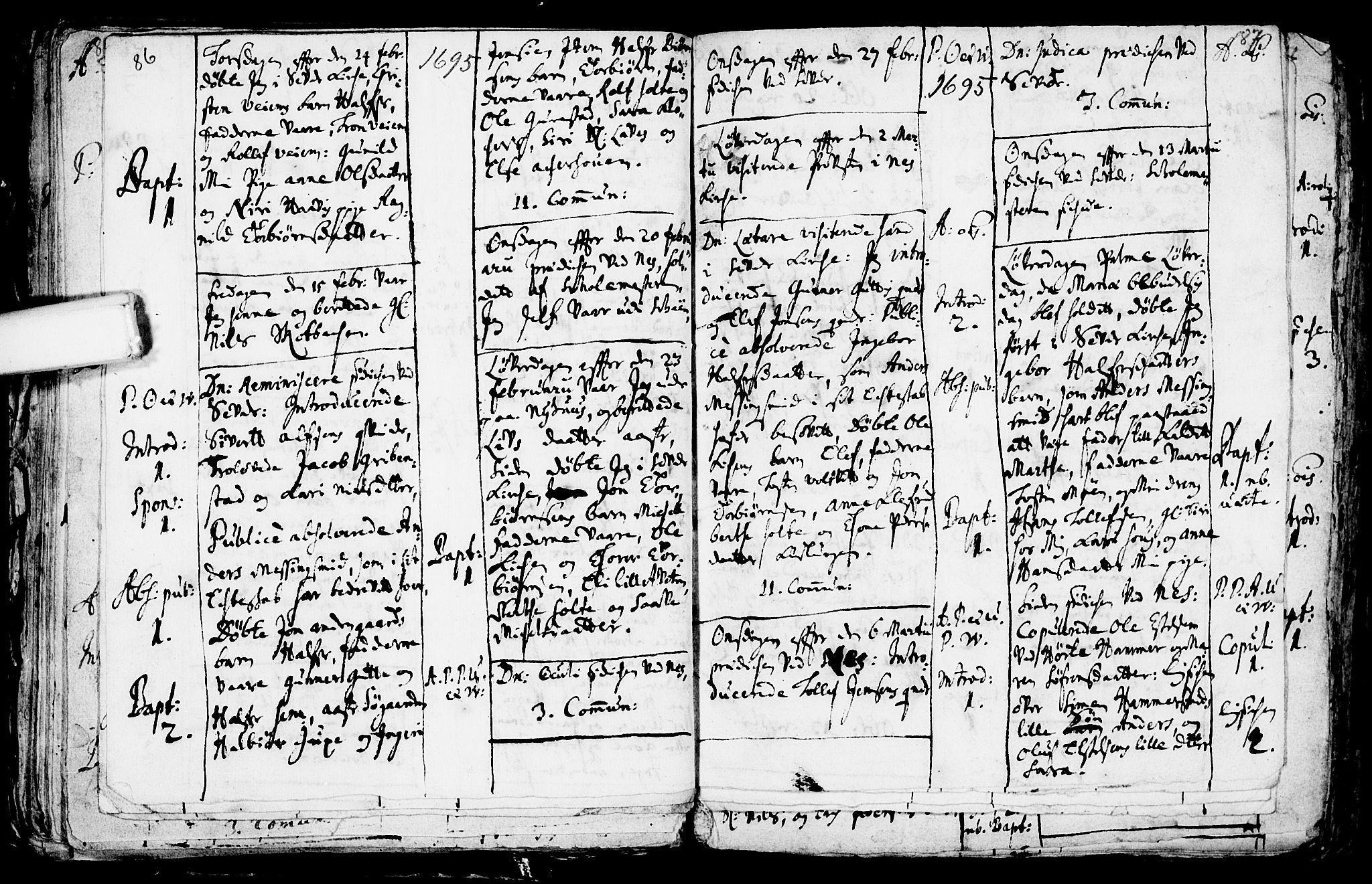 Sauherad kirkebøker, AV/SAKO-A-298/F/Fa/L0002: Parish register (official) no. I 2, 1681-1720, p. 86-87