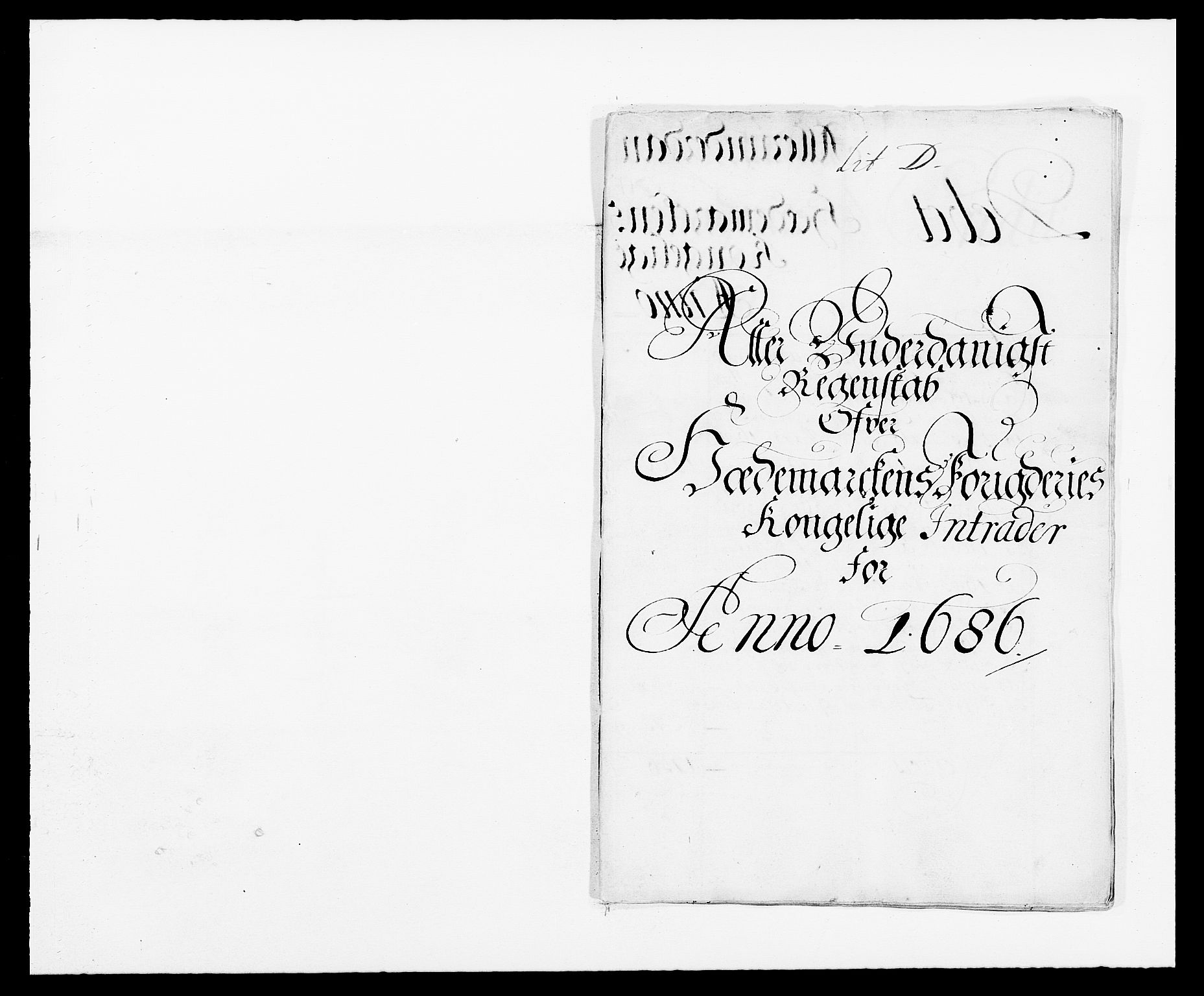 Rentekammeret inntil 1814, Reviderte regnskaper, Fogderegnskap, RA/EA-4092/R16/L1027: Fogderegnskap Hedmark, 1686, p. 1