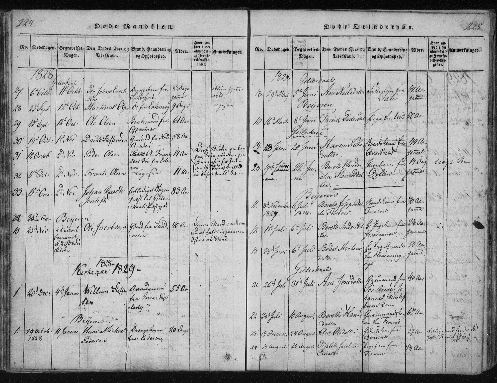 Ministerialprotokoller, klokkerbøker og fødselsregistre - Nordland, AV/SAT-A-1459/805/L0096: Parish register (official) no. 805A03, 1820-1837, p. 224-225