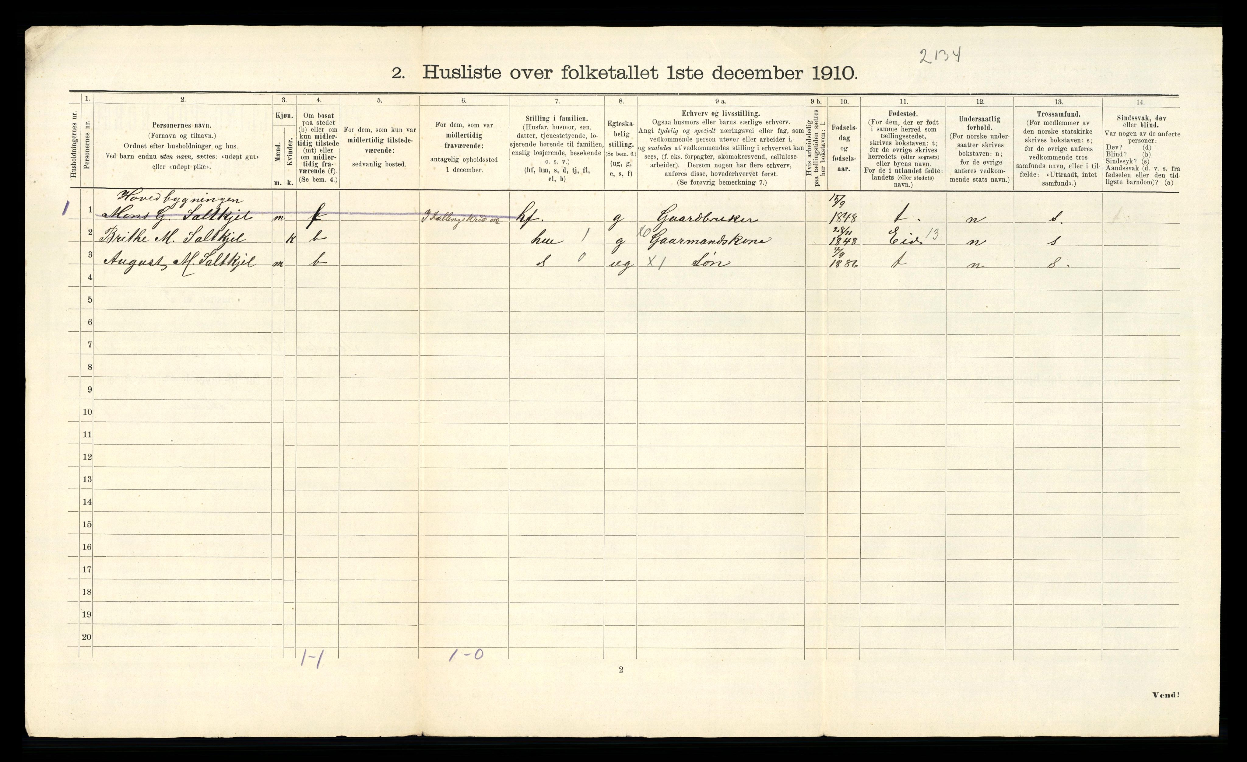 RA, 1910 census for Sør-Vågsøy, 1910, p. 25