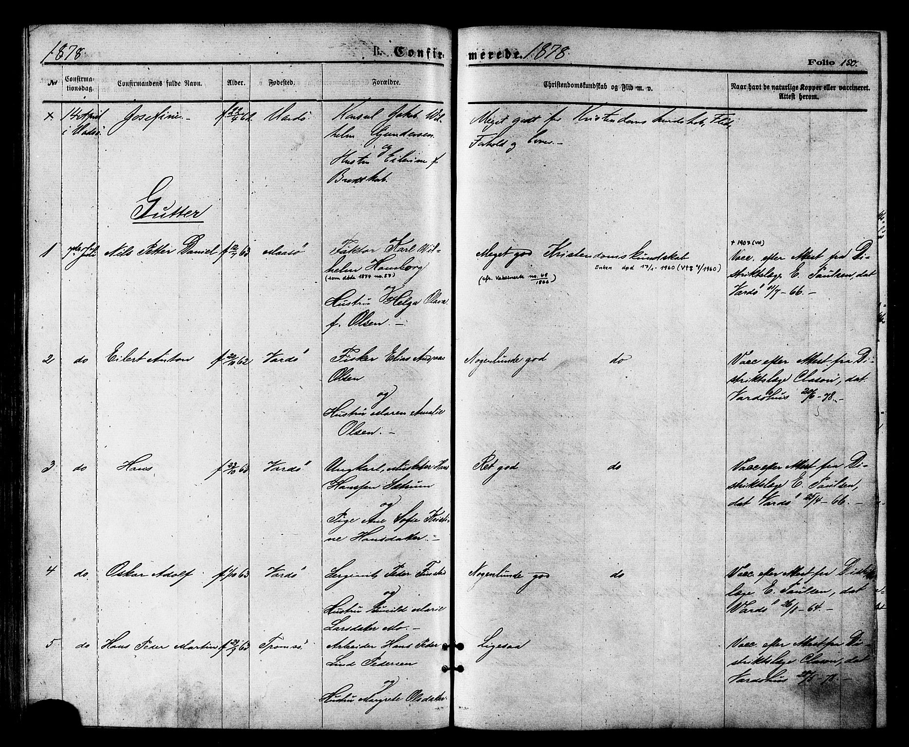 Vardø sokneprestkontor, SATØ/S-1332/H/Ha/L0005kirke: Parish register (official) no. 5, 1872-1878, p. 150