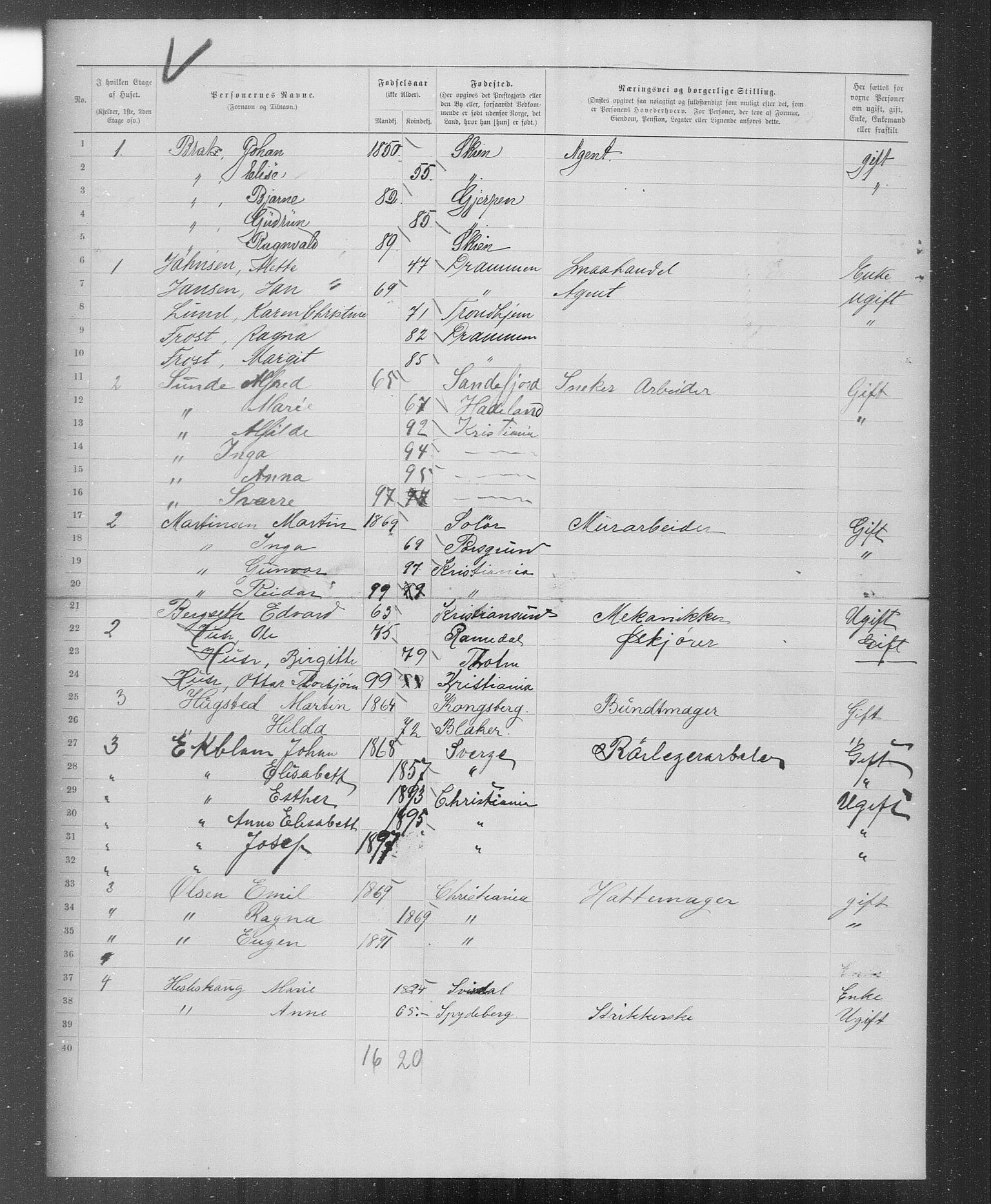 OBA, Municipal Census 1899 for Kristiania, 1899, p. 3361